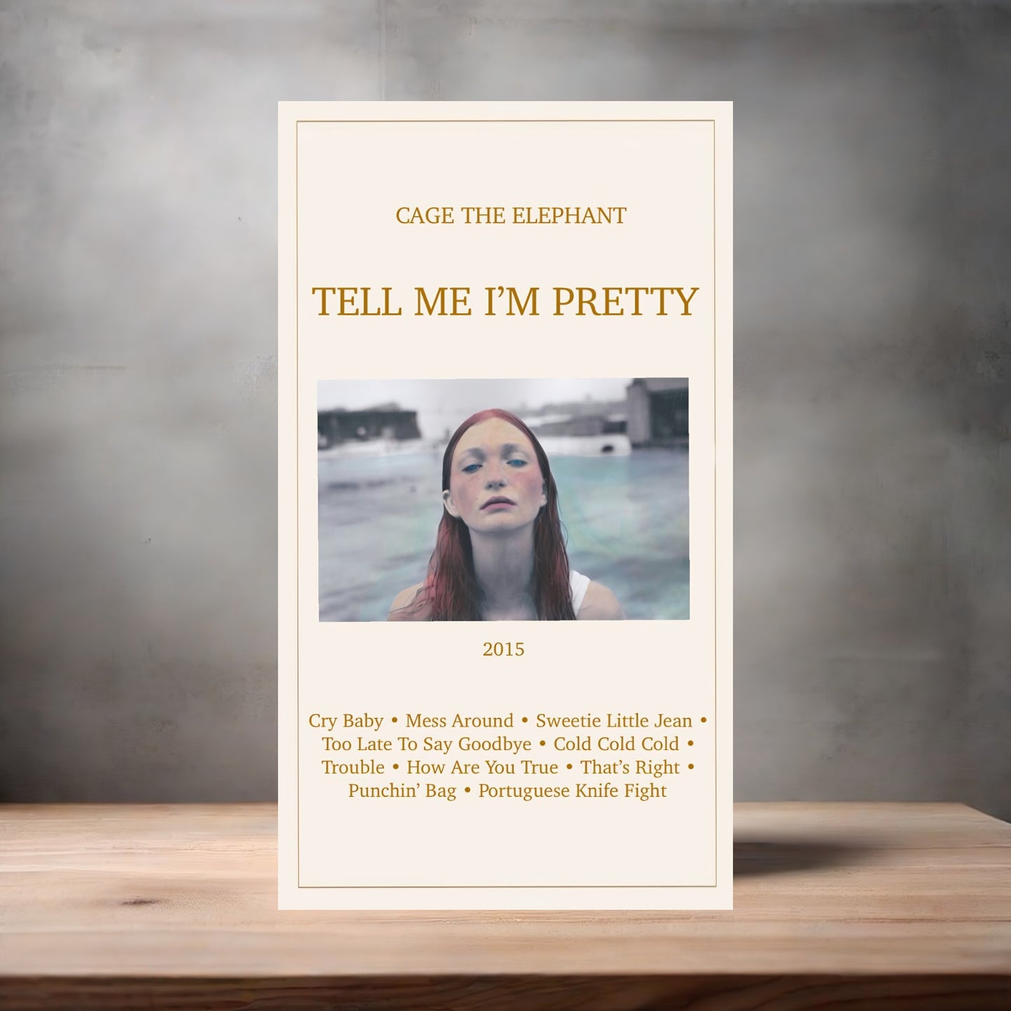 Cage The Elephant poster on aluminum print. Multiple sizes available. E