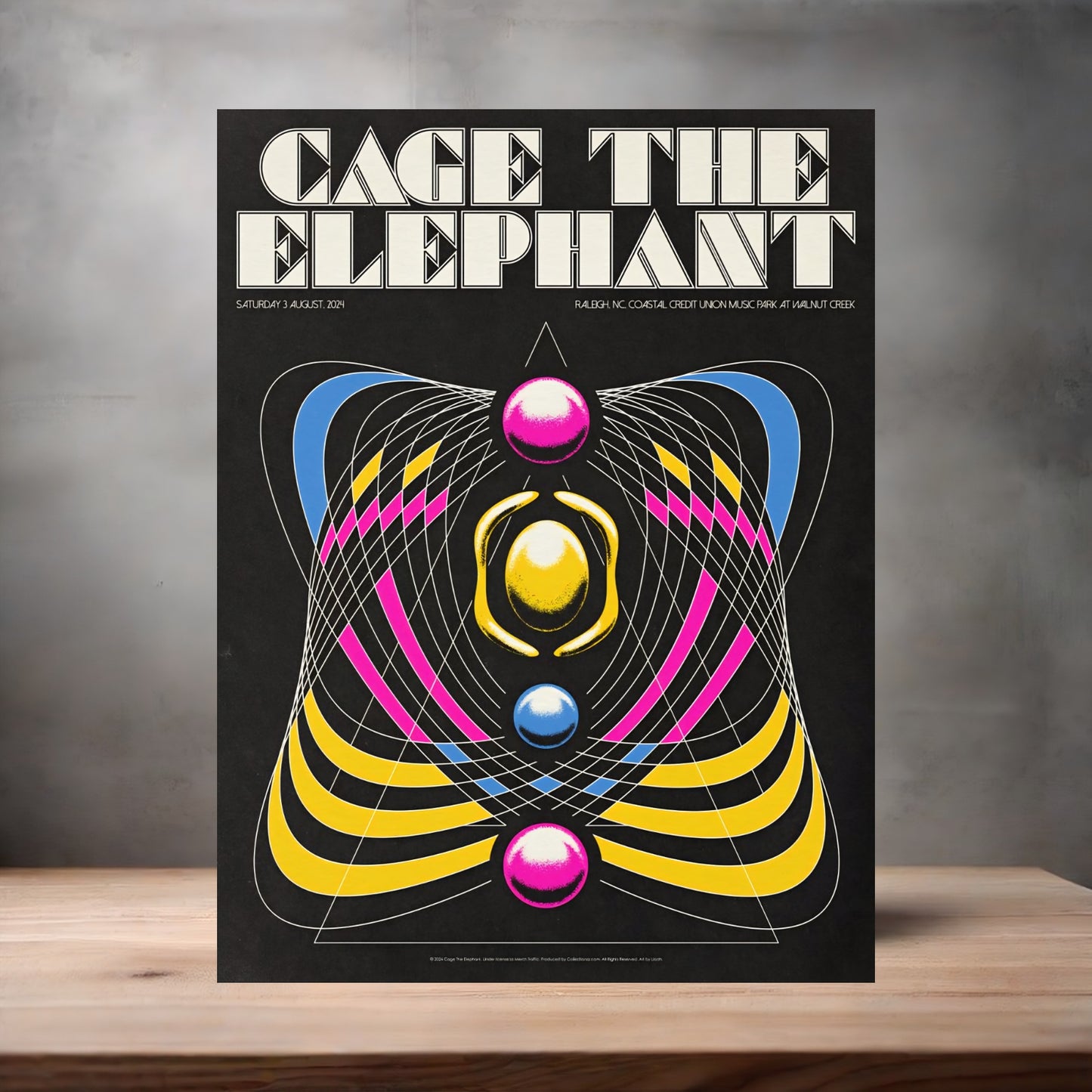 Cage The Elephant poster on aluminum print. Multiple sizes available. F