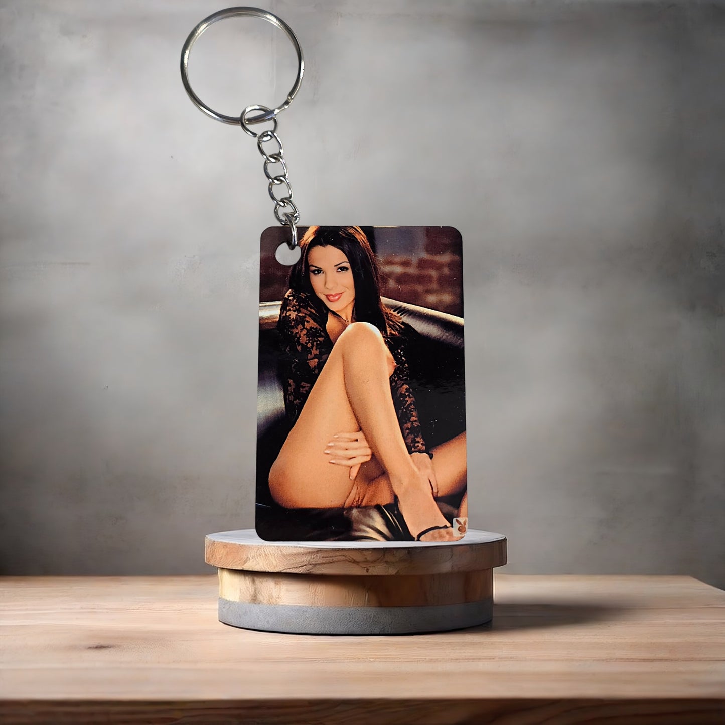 Nude Mature adult keychain. Carmella Decesare