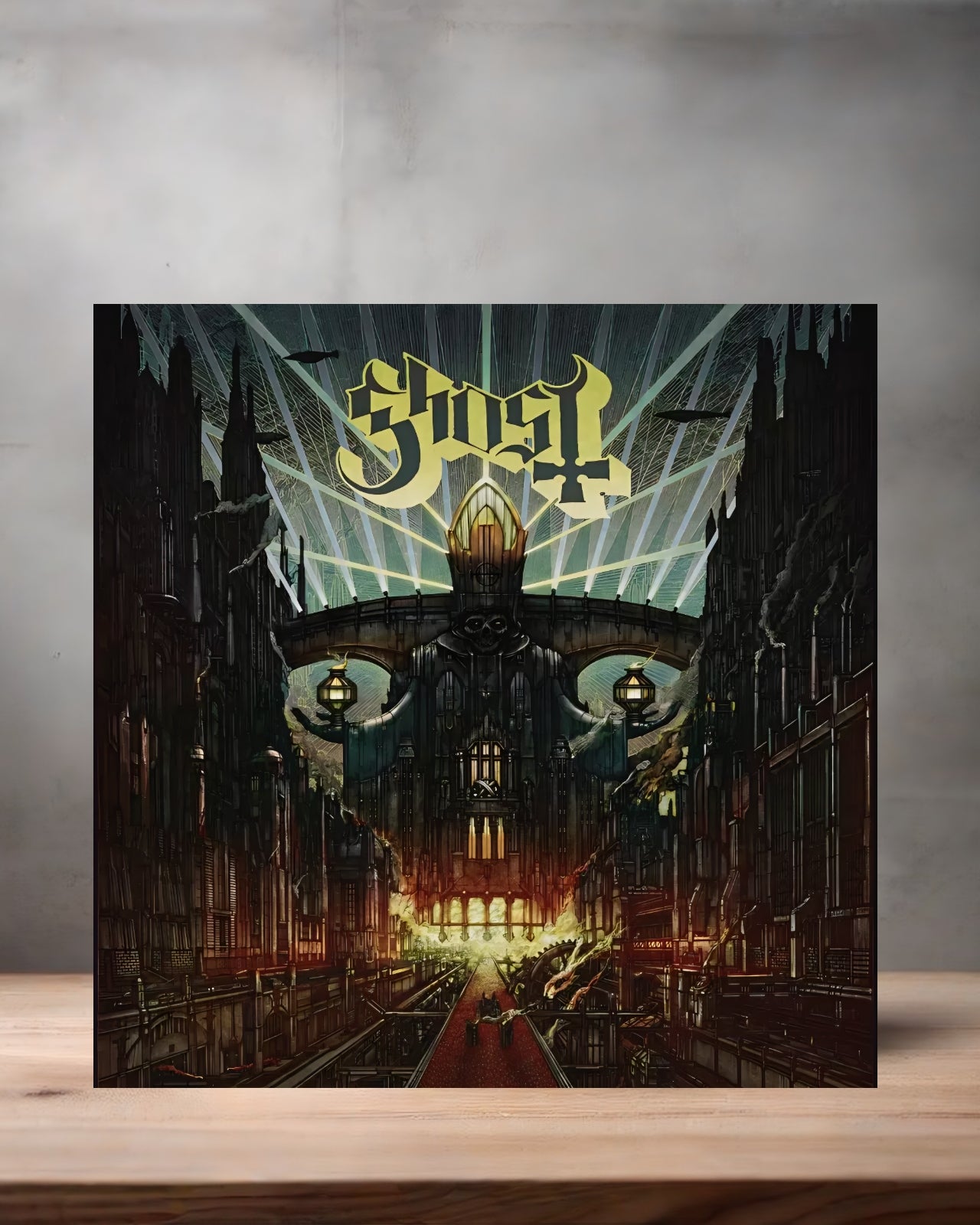 Ghost Album cover on 8" x 8" aluminum print. Meliora