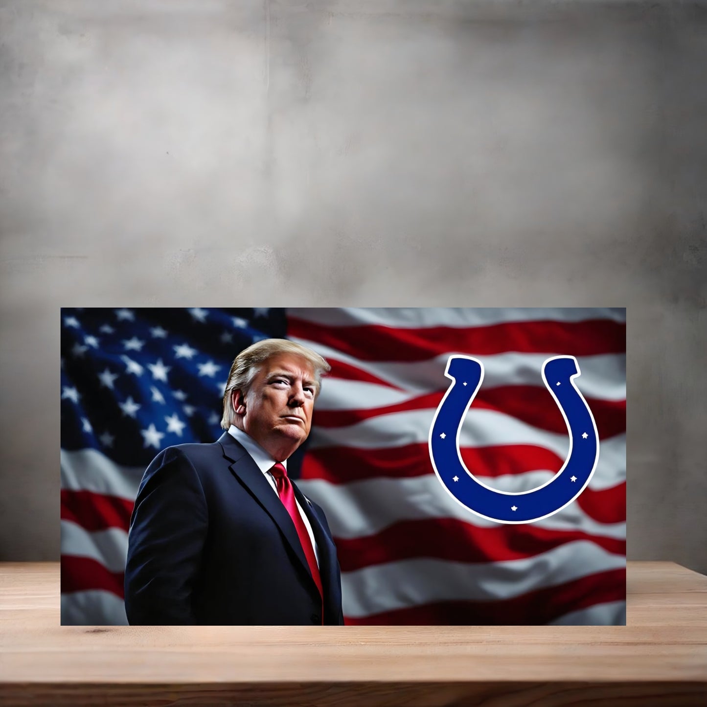 Donald Trump American Flag license plate. Indianapolis Colts
