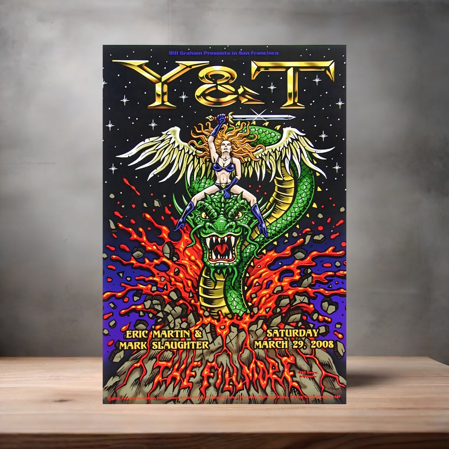Y&T band poster on aluminum print. Multiple sizes available. G