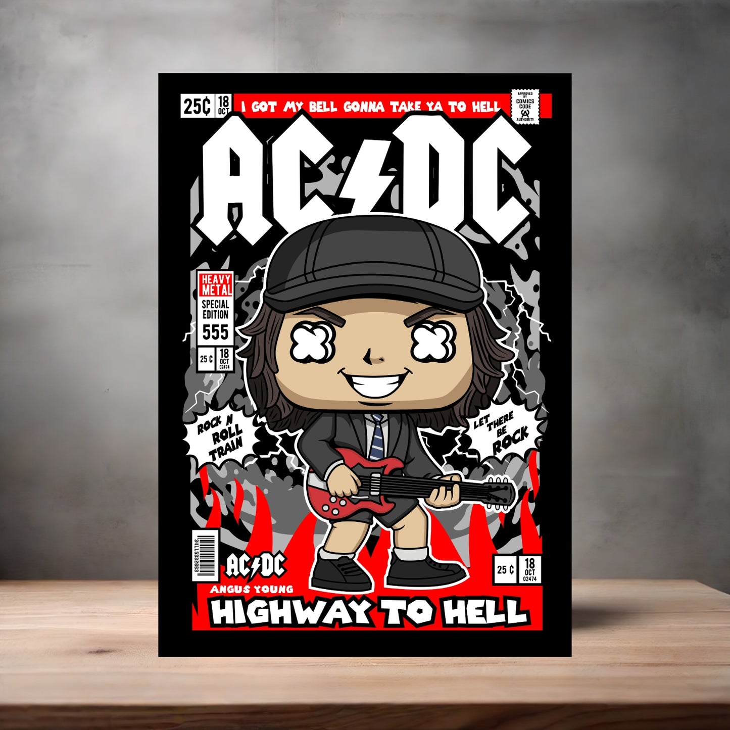 Funko Pop aluminum poster. Multiple sizes available. AC DC