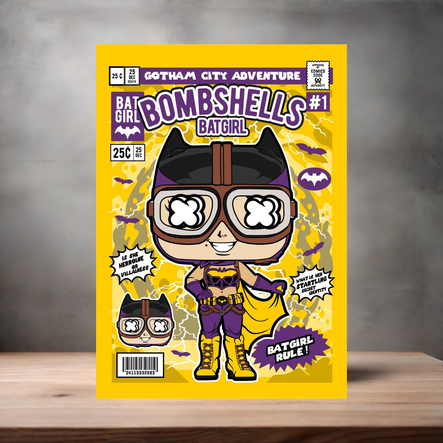 Funko Pop aluminum poster. Multiple sizes available. Bombshells Batgirl