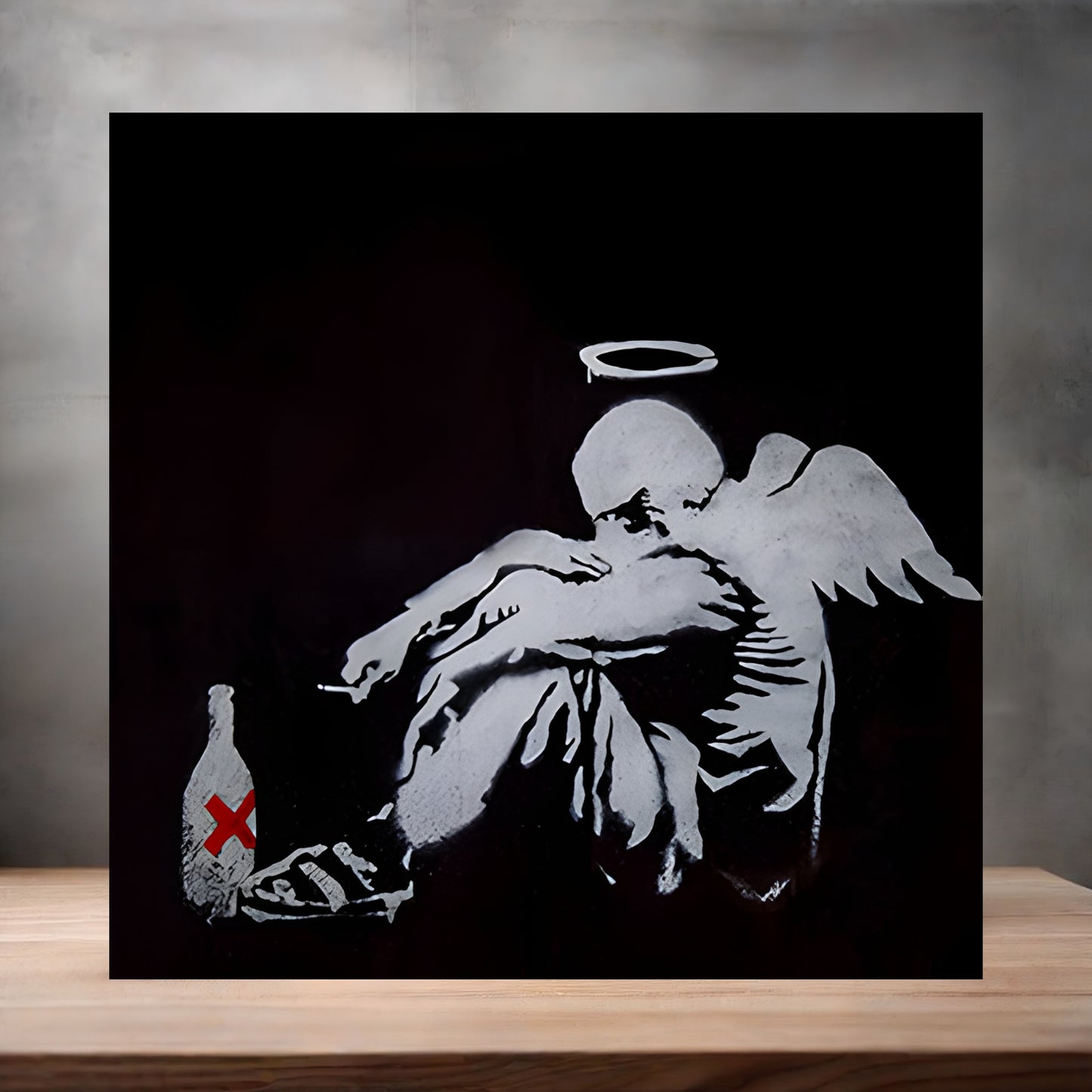 Banksy Graffiti Pop Art metal poster. Multiple sizes available. Drunken Angel, Fallen Angel