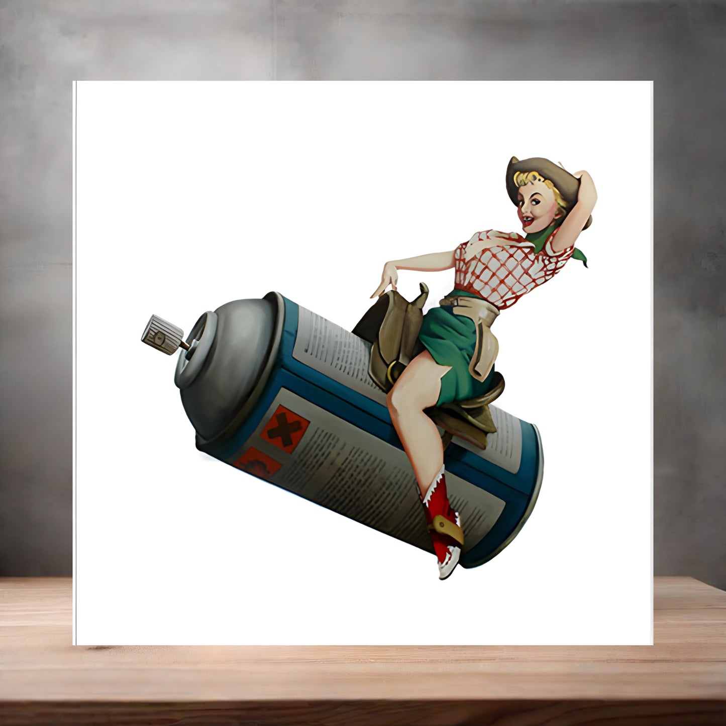 Banksy Graffiti Pop Art metal poster. Multiple sizes available. Spraycan Rodeo Girl