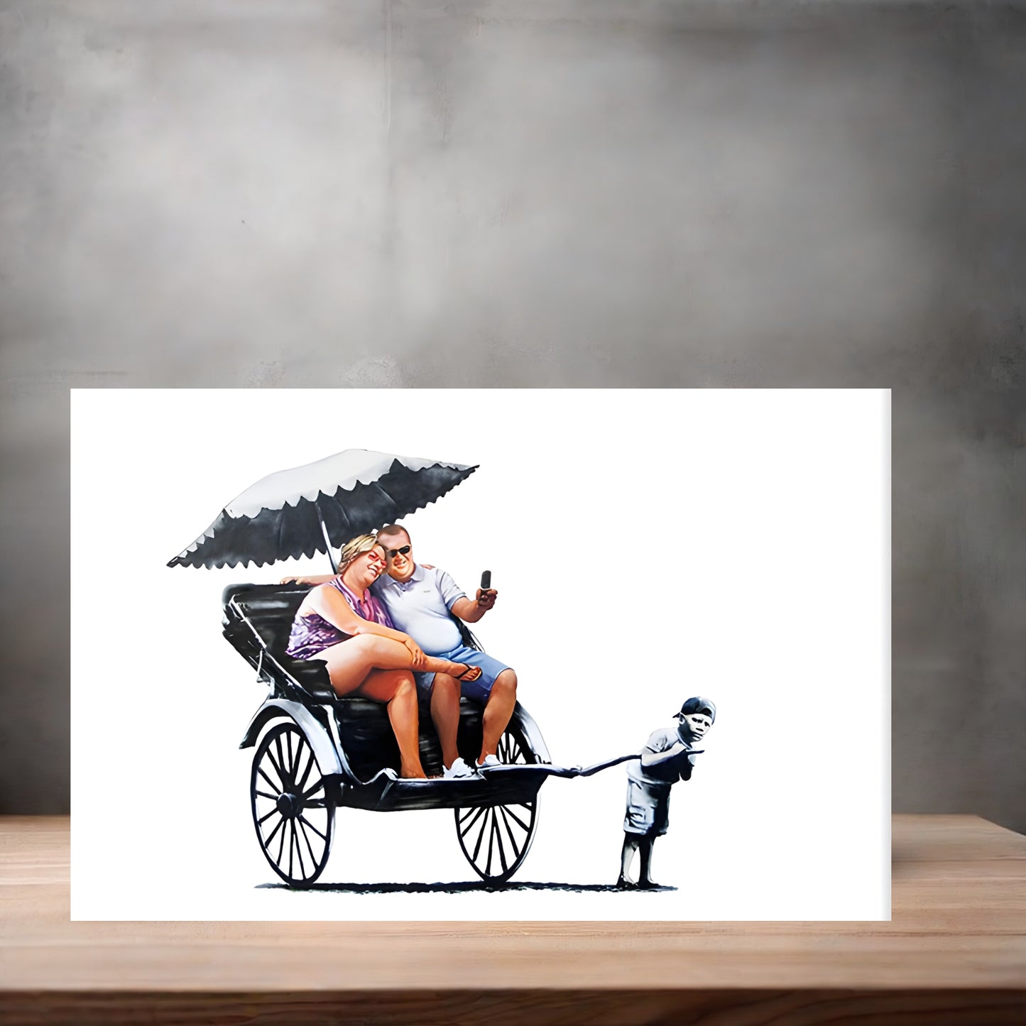Banksy Graffiti Pop Art metal poster. Multiple sizes available. Rickshaw boy