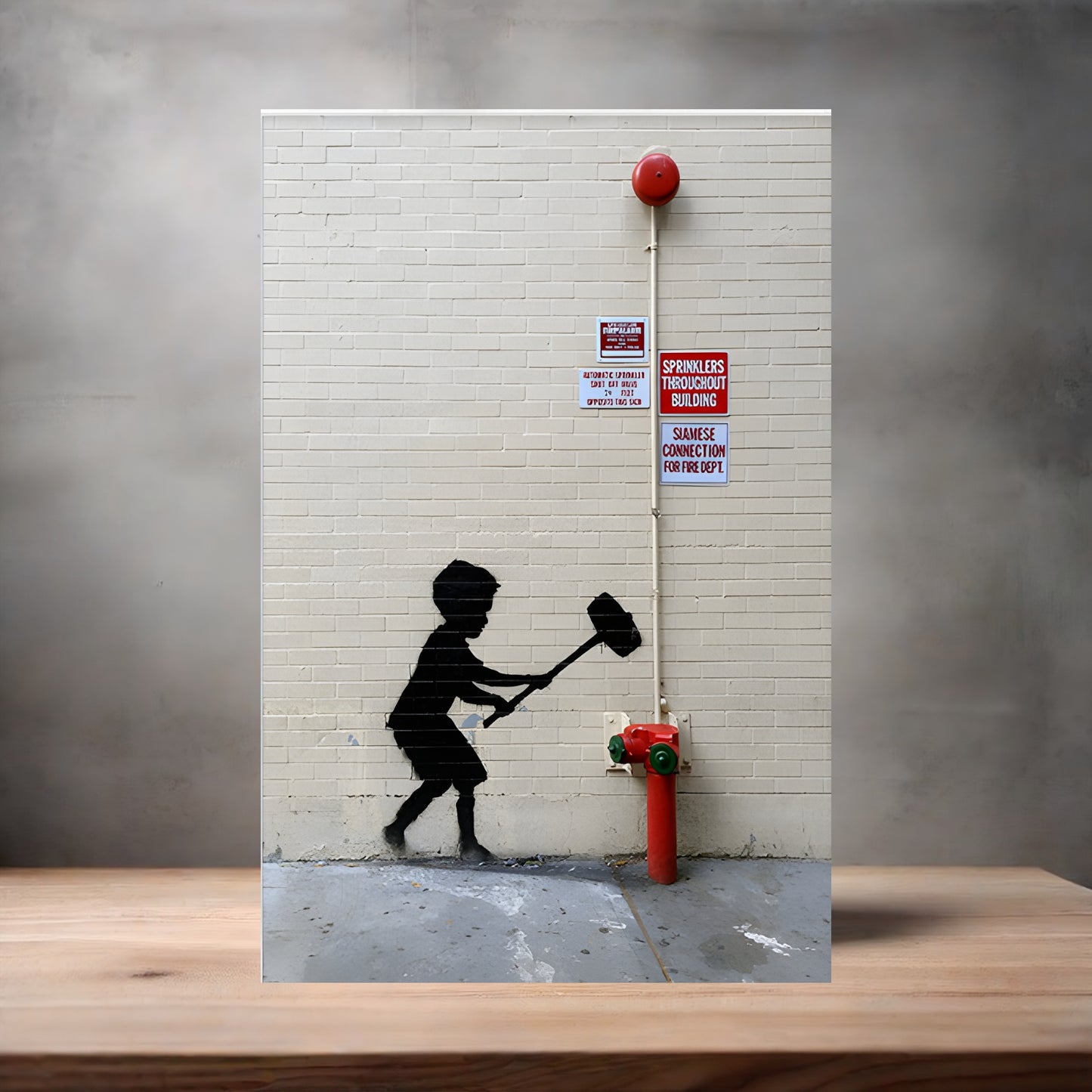 Banksy Graffiti Pop Art metal poster. Multiple sizes available. Hammer Boy