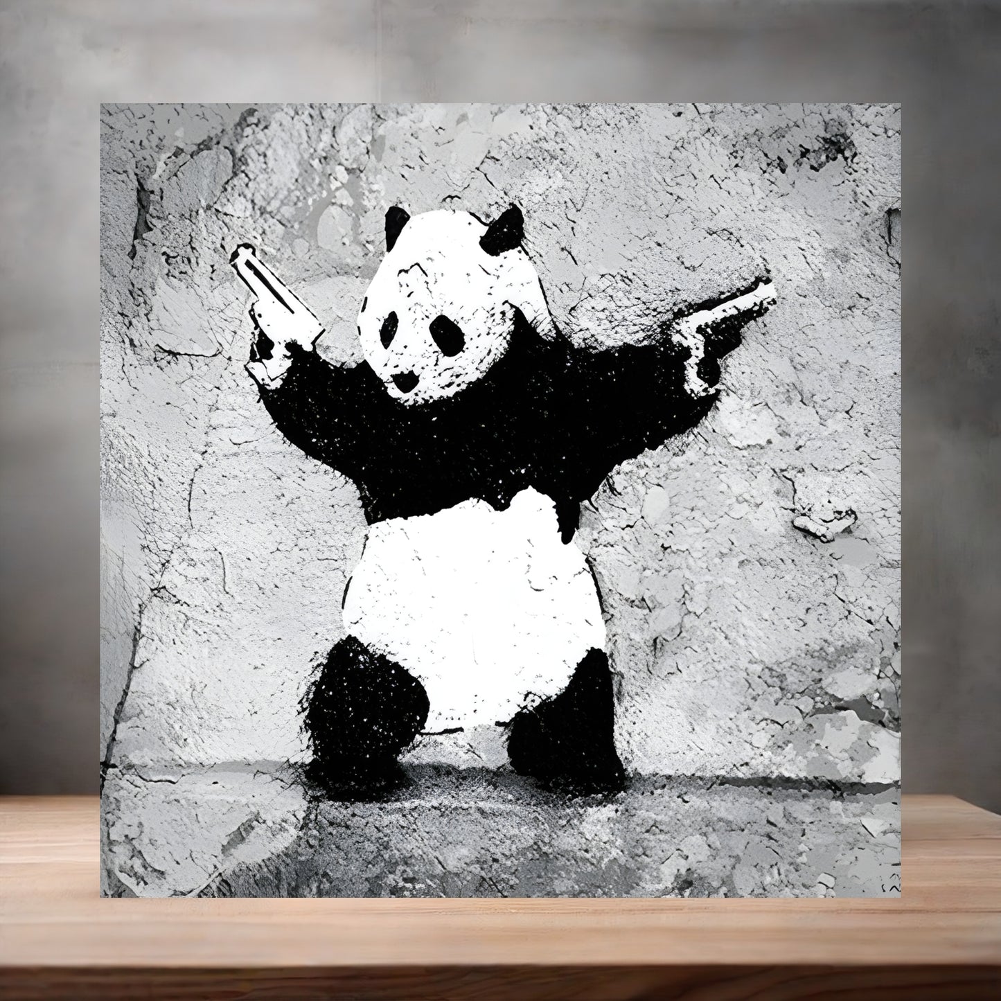 Banksy Graffiti Pop Art metal poster. Multiple sizes available. Panda with Guns