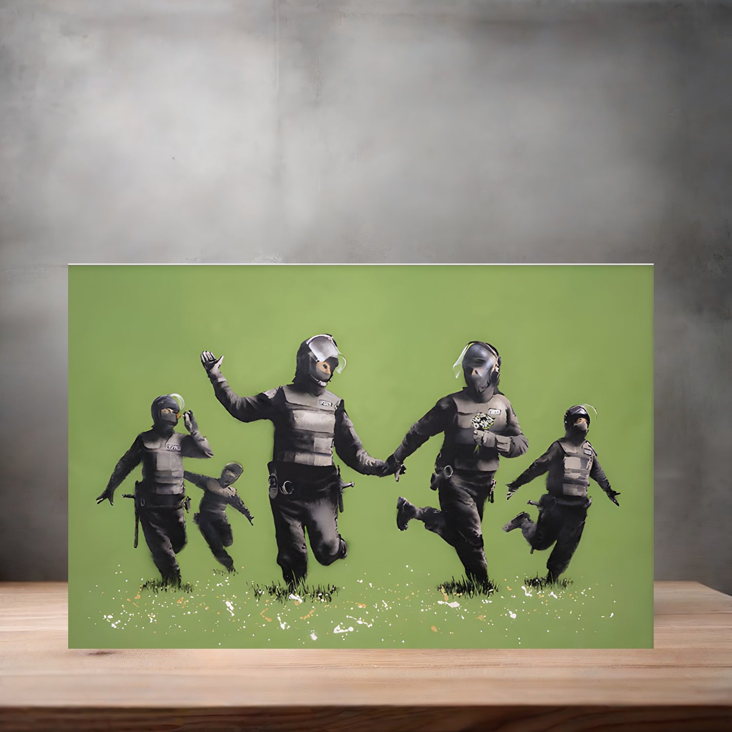 Banksy Graffiti Pop Art metal poster. Multiple sizes available. Riot Police in the Field