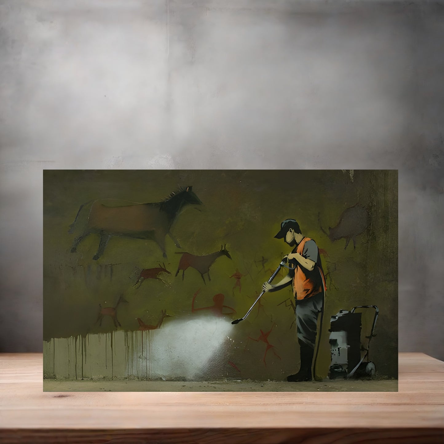 Banksy Graffiti Pop Art metal poster. Multiple sizes available. Cave Painting