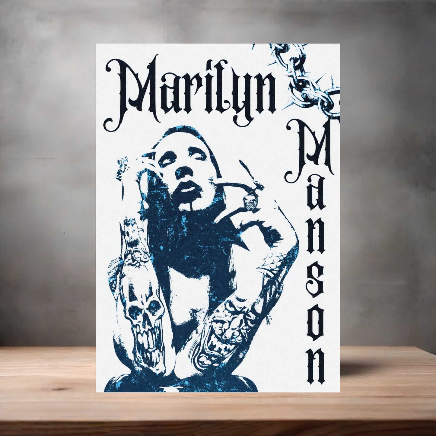 Marilyn Manson metal poster. Multiple sizes available. C