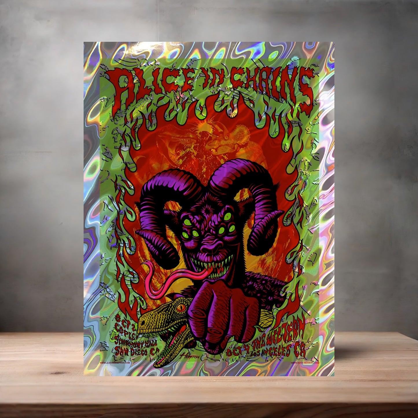 Alice in Chains concert poster on aluminum print. Multiple sizes available. A 1
