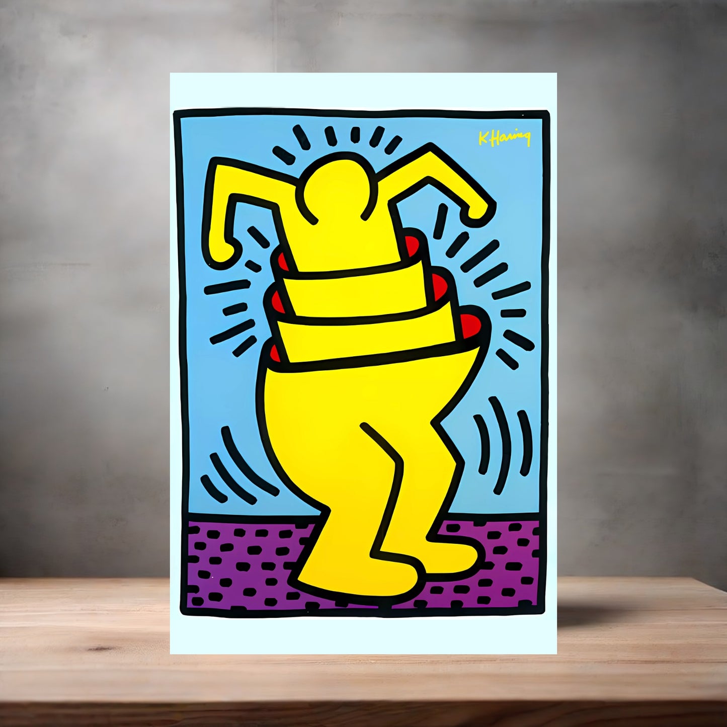 Keith Haring Pop Art metal poster. Multiple sizes available. Cup Man