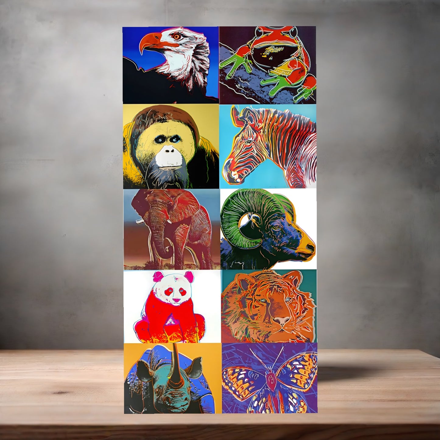 Andy Warhol Pop Art metal poster. Multiple sizes available. Endangered species series