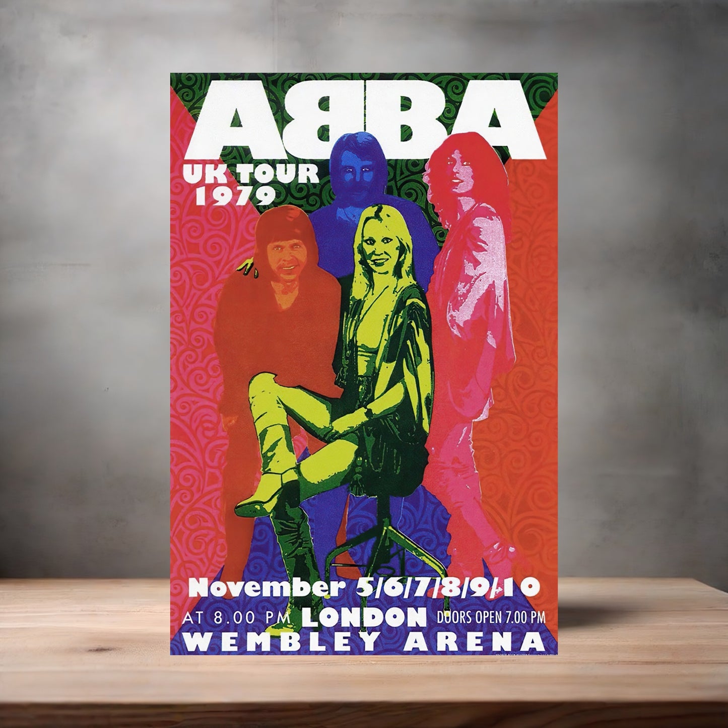 ABBA UK Tour metal concert poster. Multiple sizes available. Wembley Arena