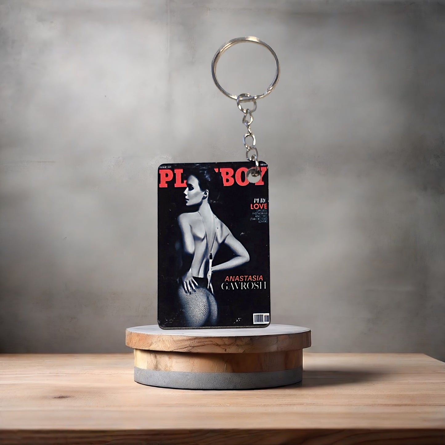 Playboy magazine cover keychain. Sweden February 2021