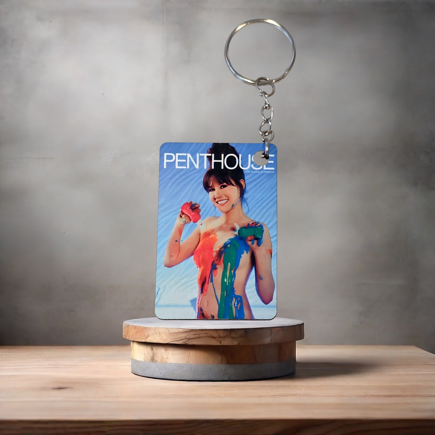 Penthouse magazine cover keychain. April 2018