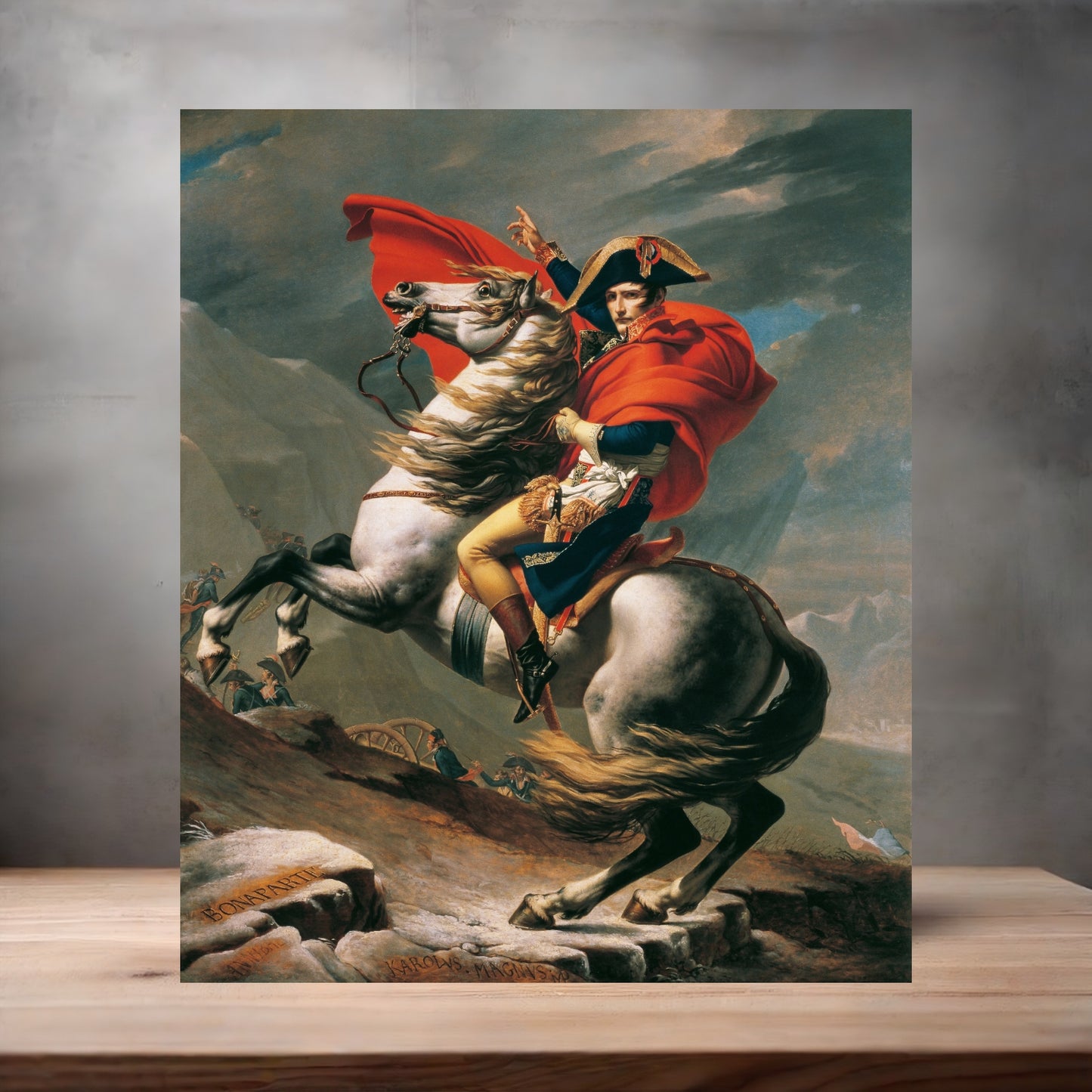 Museum Art on metal poster. Multiple sizes available. Jacques Louis David Napoleon crossing Alps