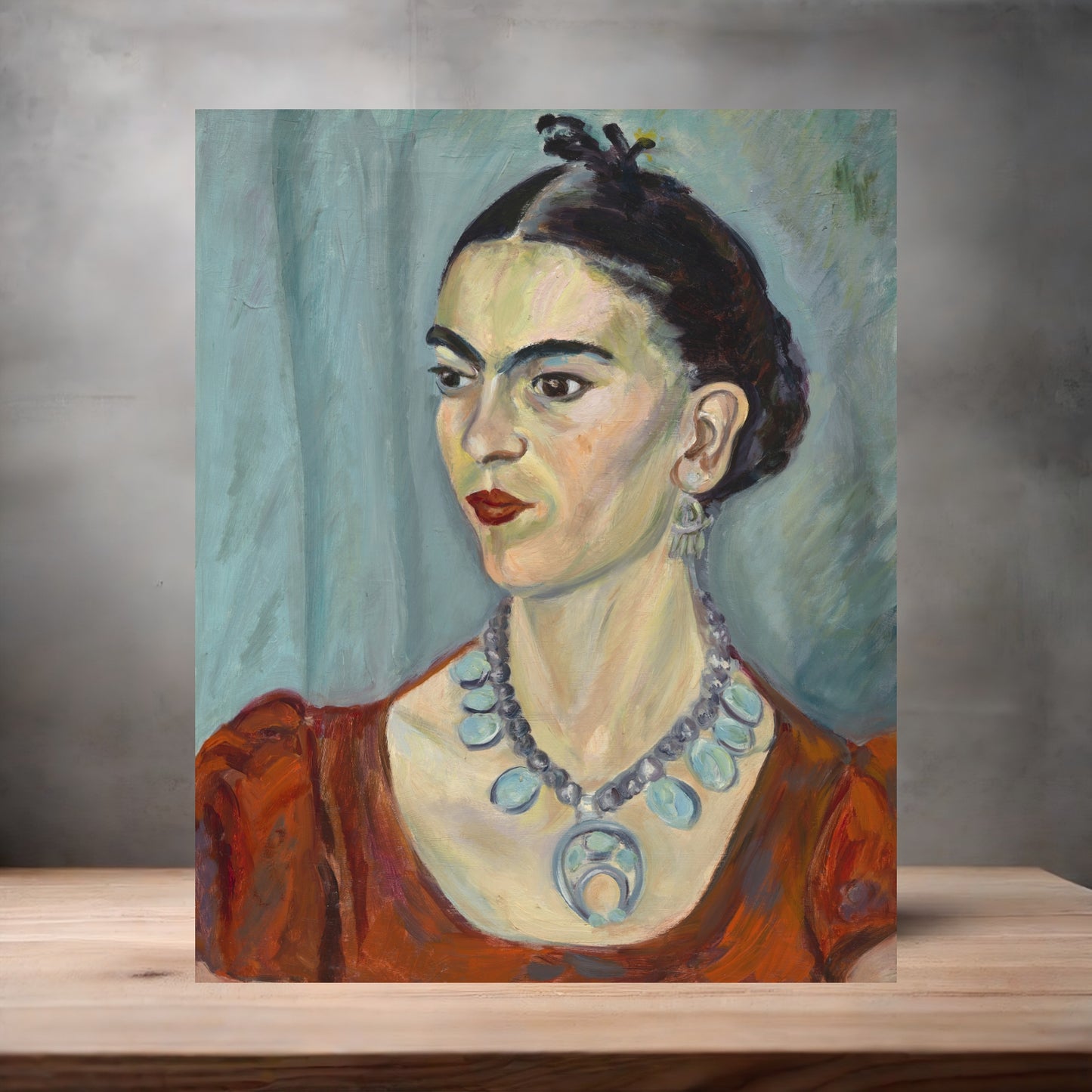 Museum Art on metal poster. Multiple sizes available. Magda Pach Frida Kahlo