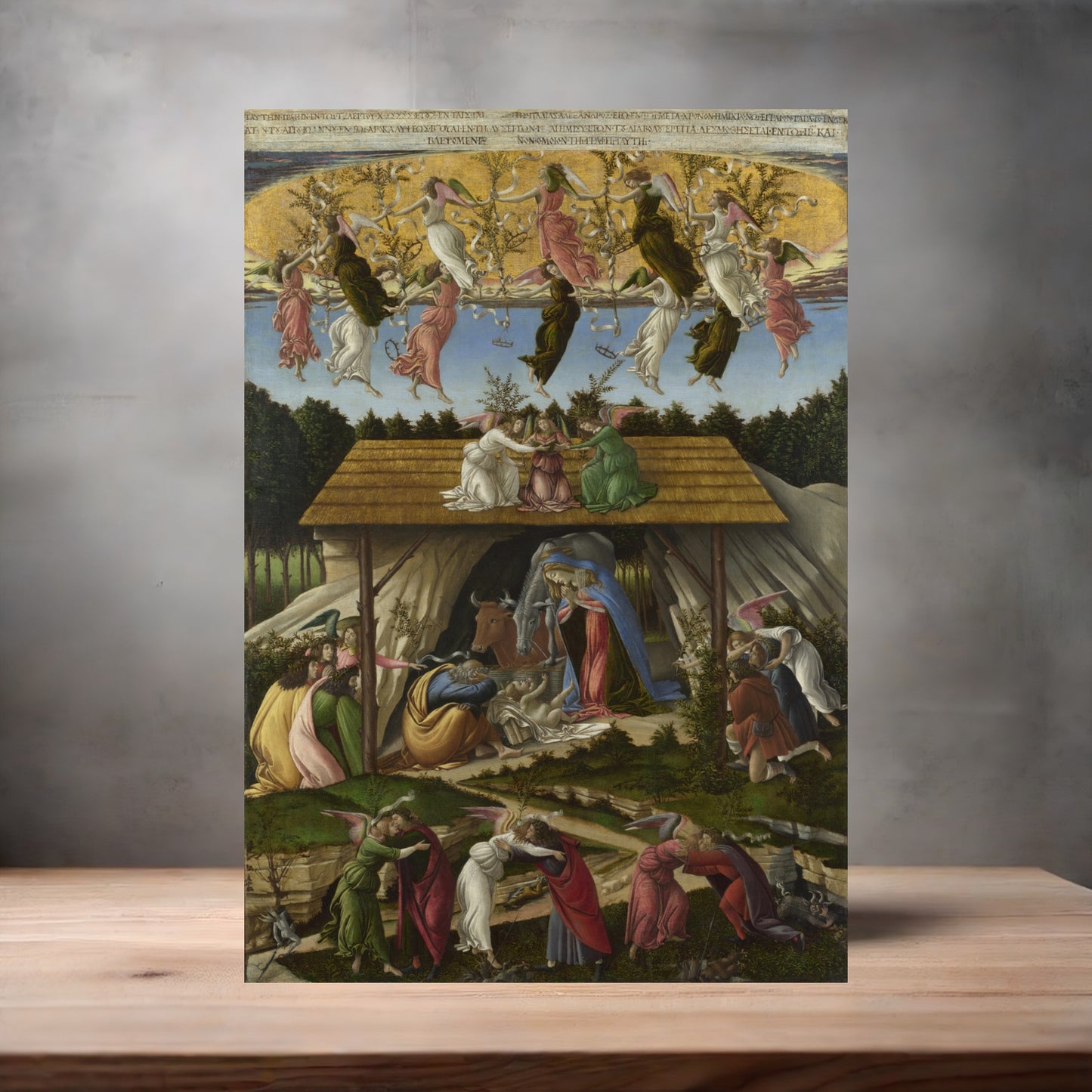 Museum Art on metal poster. Multiple sizes available. Sandro Botticelli the Mystical Nativity
