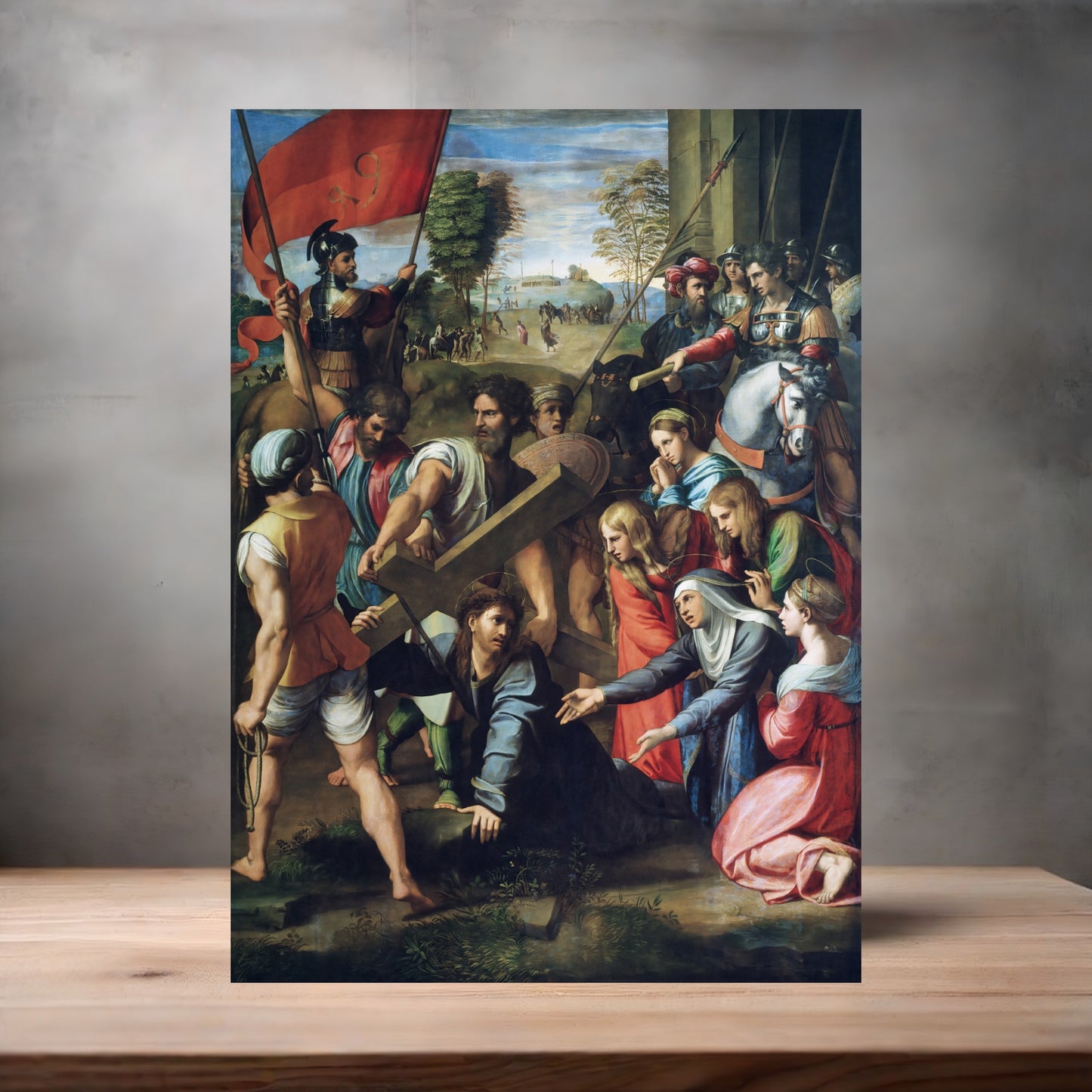 Museum Art on metal poster. Multiple sizes available. Raphael Christ Falling on the Way to Calvary