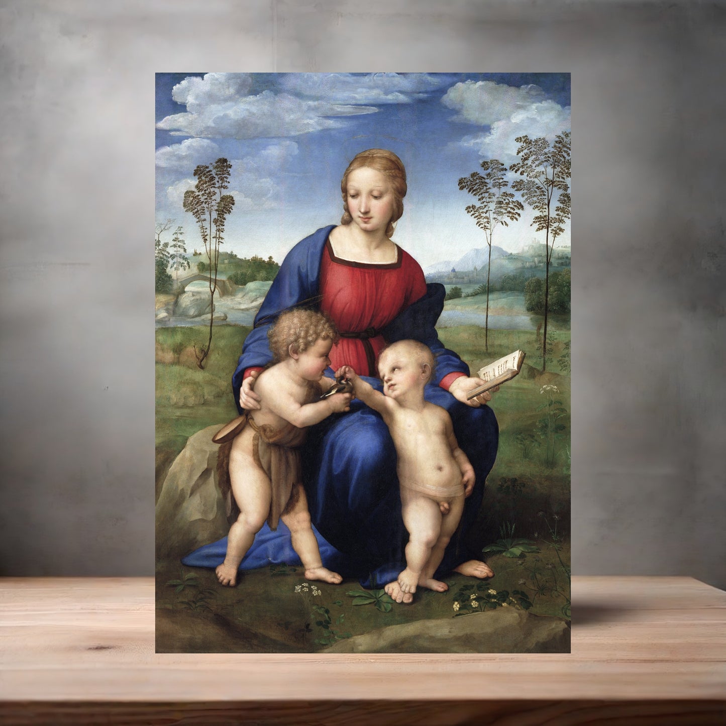 Museum Art on metal poster. Multiple sizes available. Raphael Madonna del Cardellino