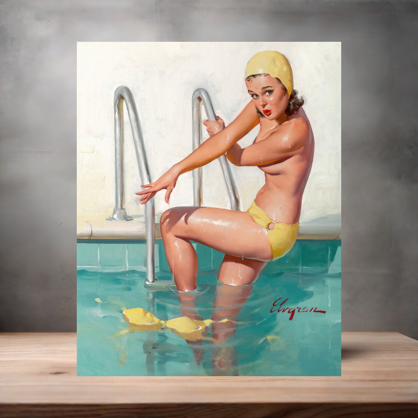 Gil Elvgren Pin-up nude metal poster. Multiple sizes available. Cover, Girl!