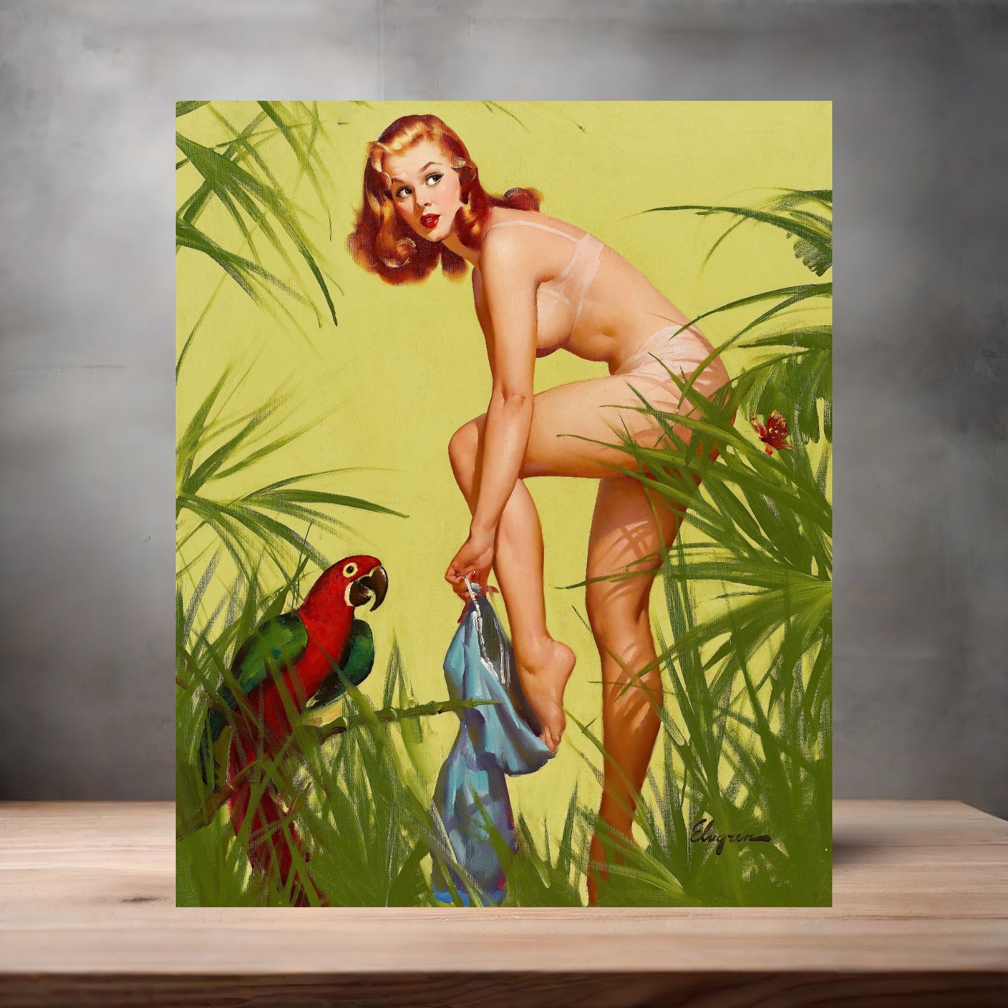 Gil Elvgren Pin-up nude metal poster. Multiple sizes available. Bare essentials