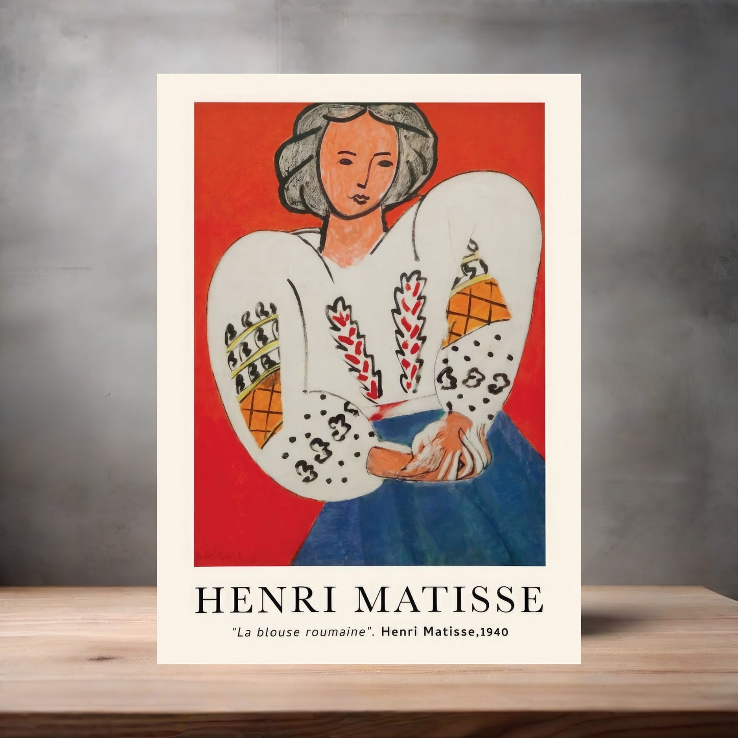 Museum art Painting metal poster. Multiple sizes available. Henri Matisse, La Blouse Roumaine