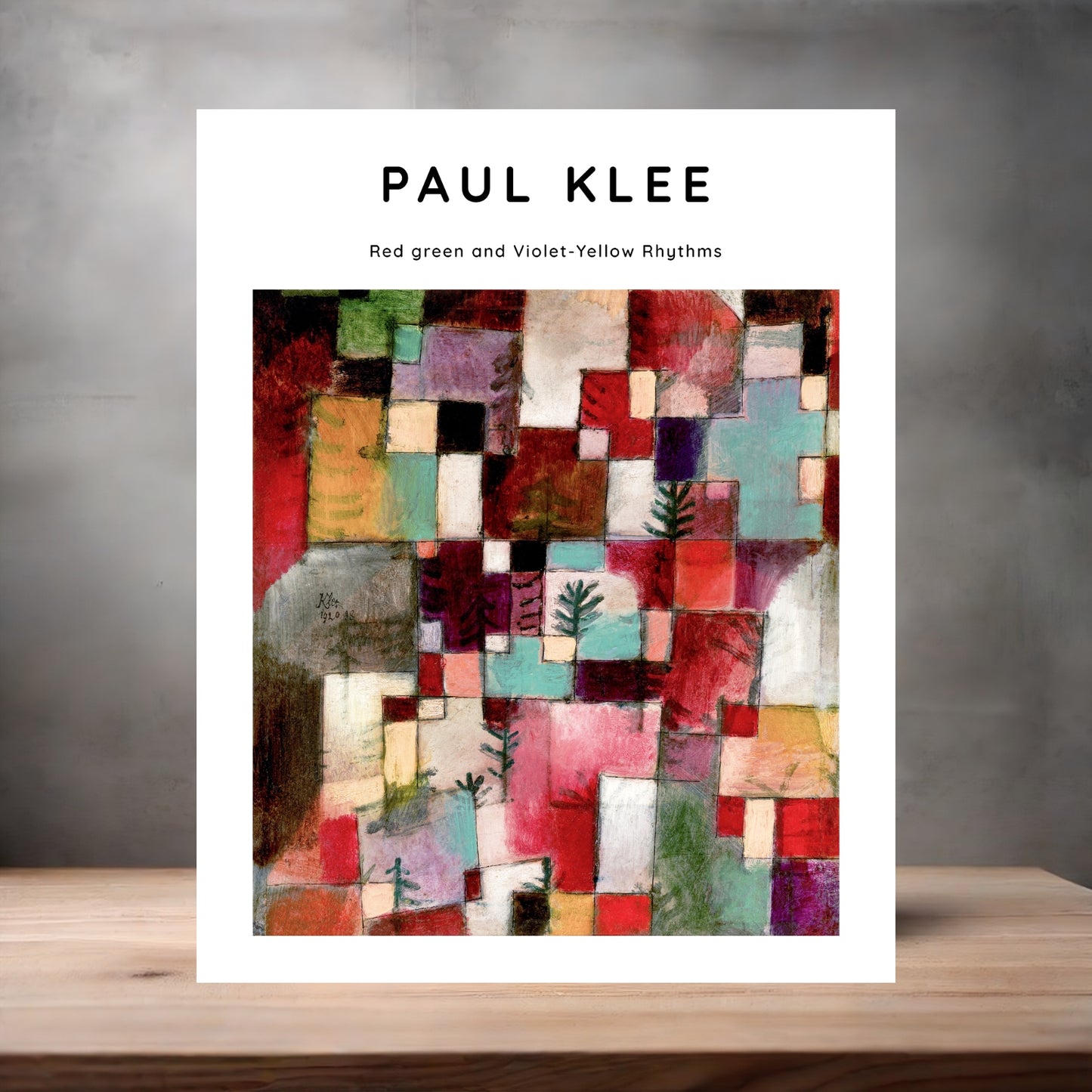 Museum art Painting metal poster. Multiple sizes available. Paul Klee, Red Green and Violet
