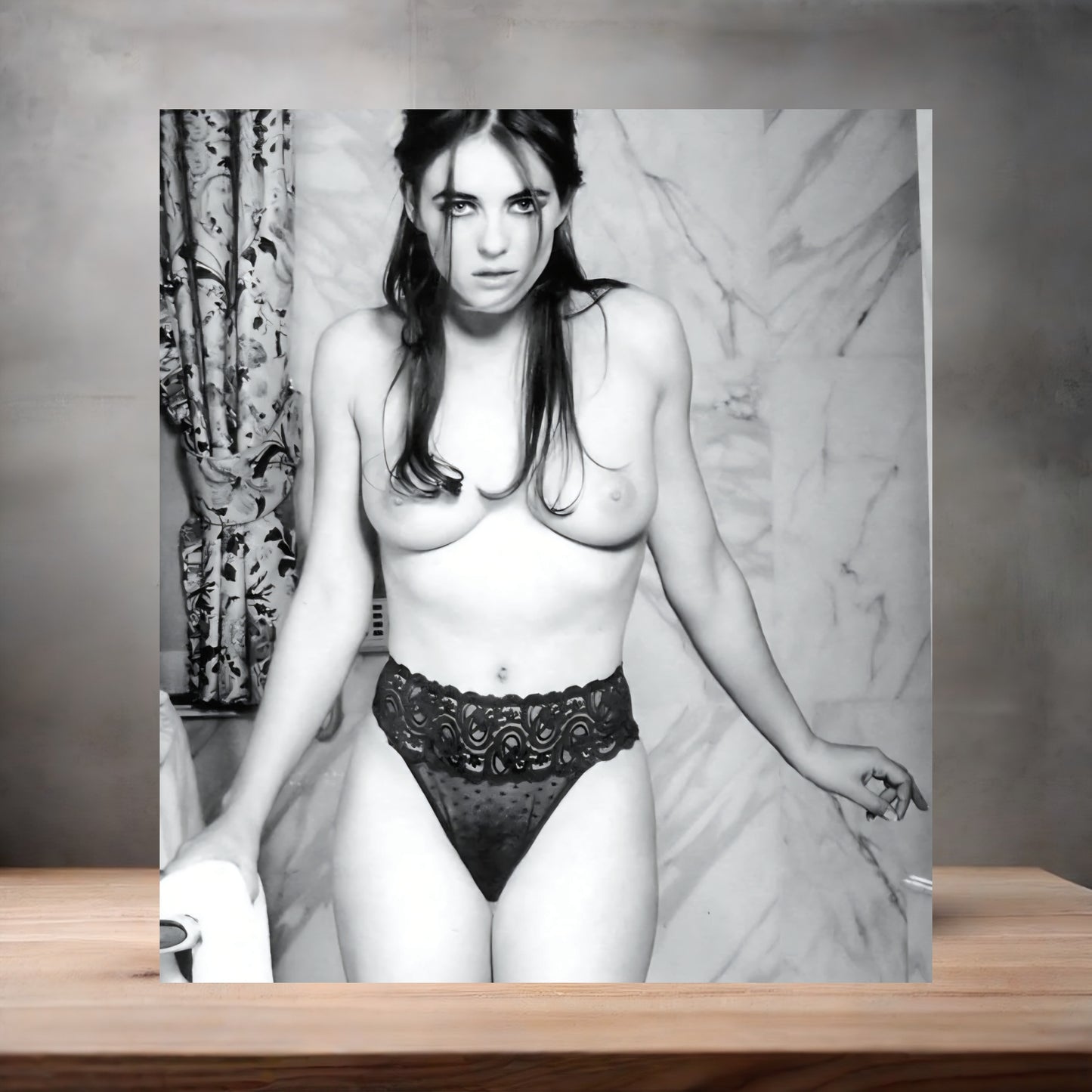 Sexy, Beautiful Elizabeth Hurley metal poster. Multiple sizes available. Nude v3