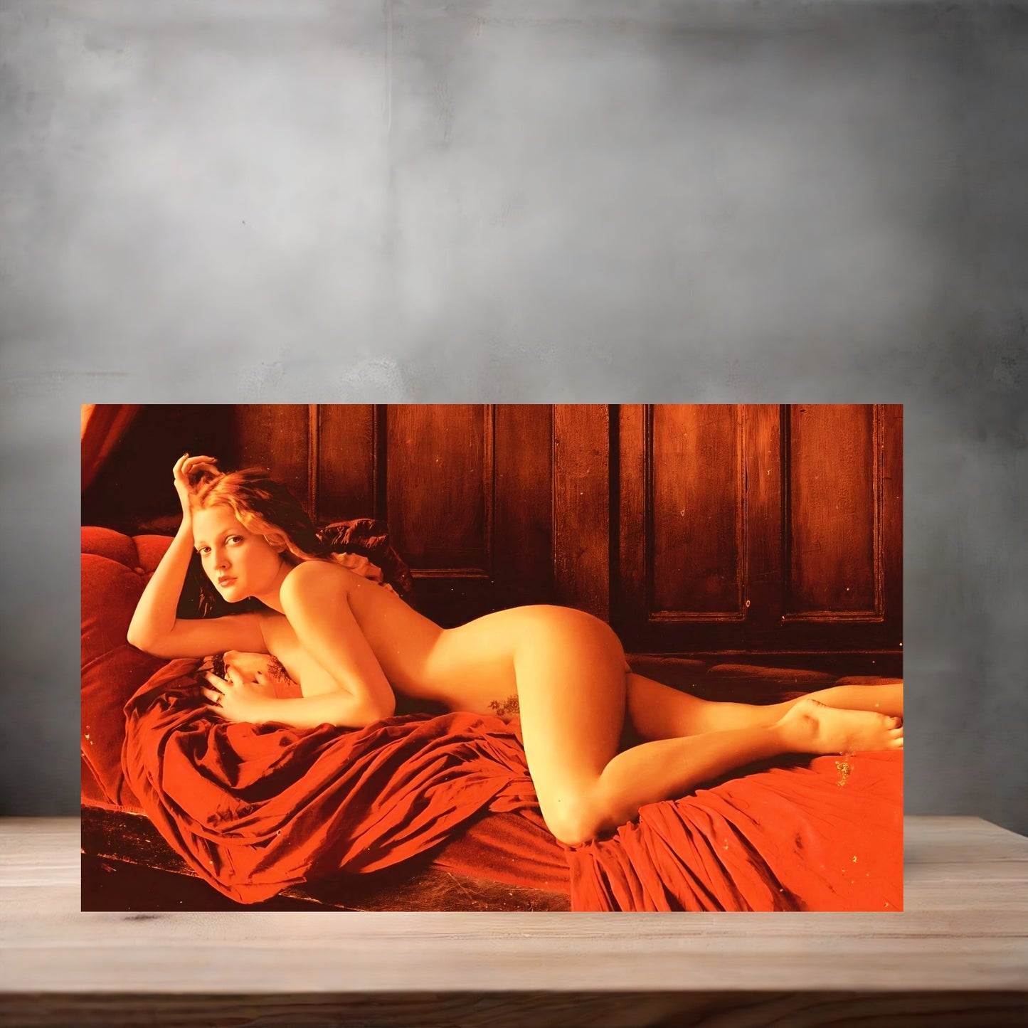 Drew Barrymore sexy metal posters. Multiple sizes and prints available. Nude