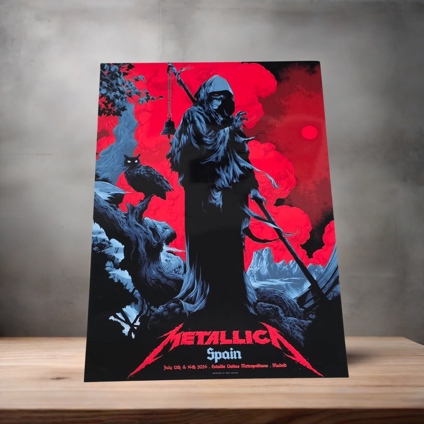 Metallica Spain 13"x 19" concert poster.
