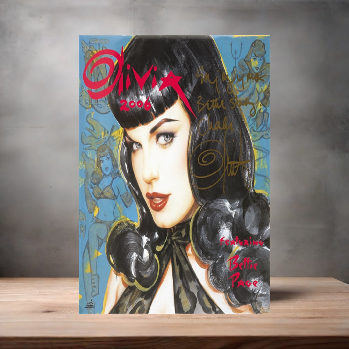 Olivia De Berardinis NSFW poster with multiple size and finish options. Bettie Page wall calendar
