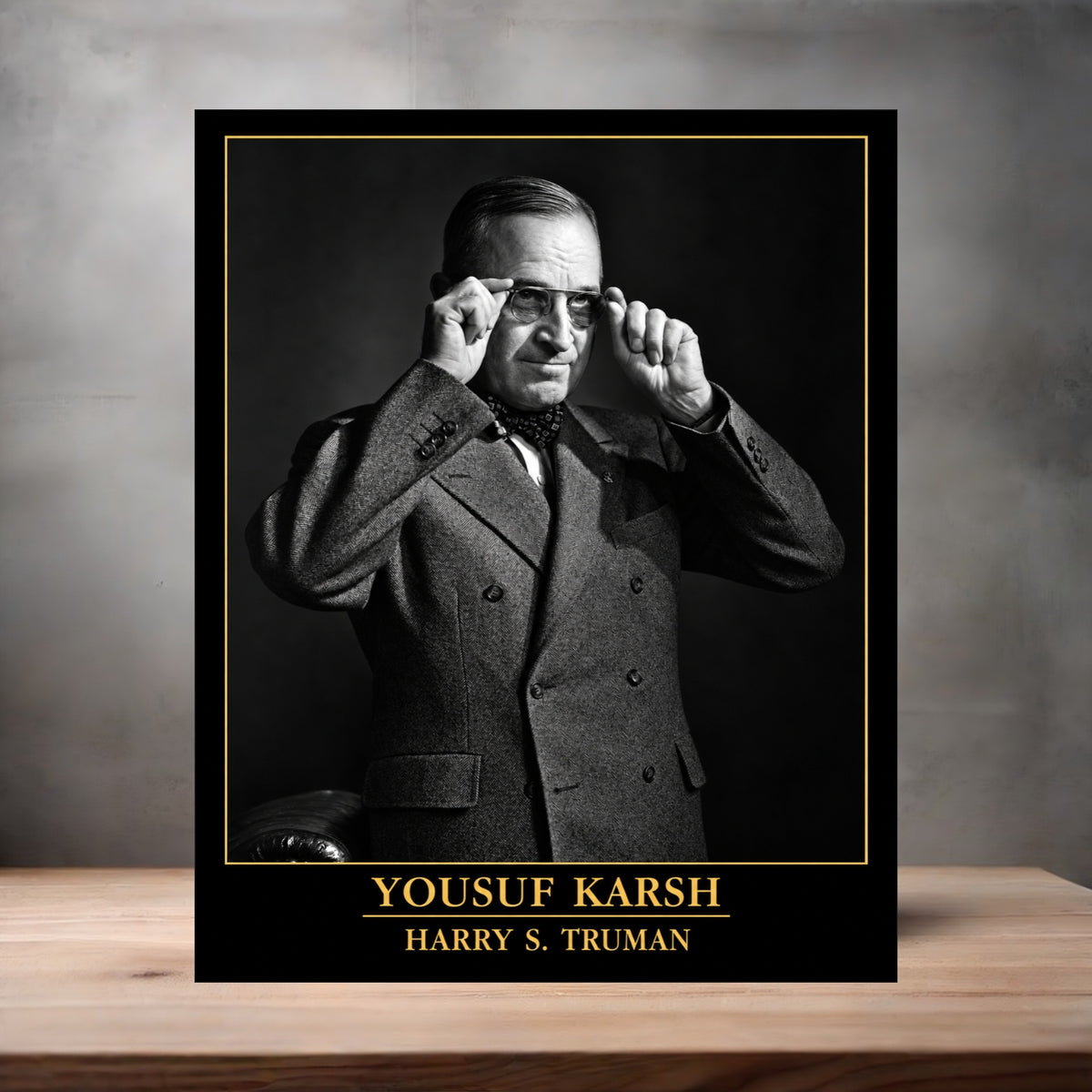 Yousuf Karsh 8.5" x 11" art print set of 2, glossy and matte. Harry S. Truman v2