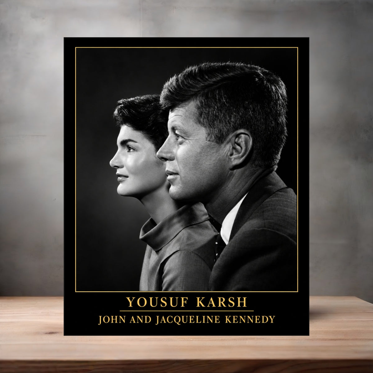 Yousuf Karsh 8.5" x 11" art print set of 2, glossy and matte. John F. Kennedy and Jacqueline v2