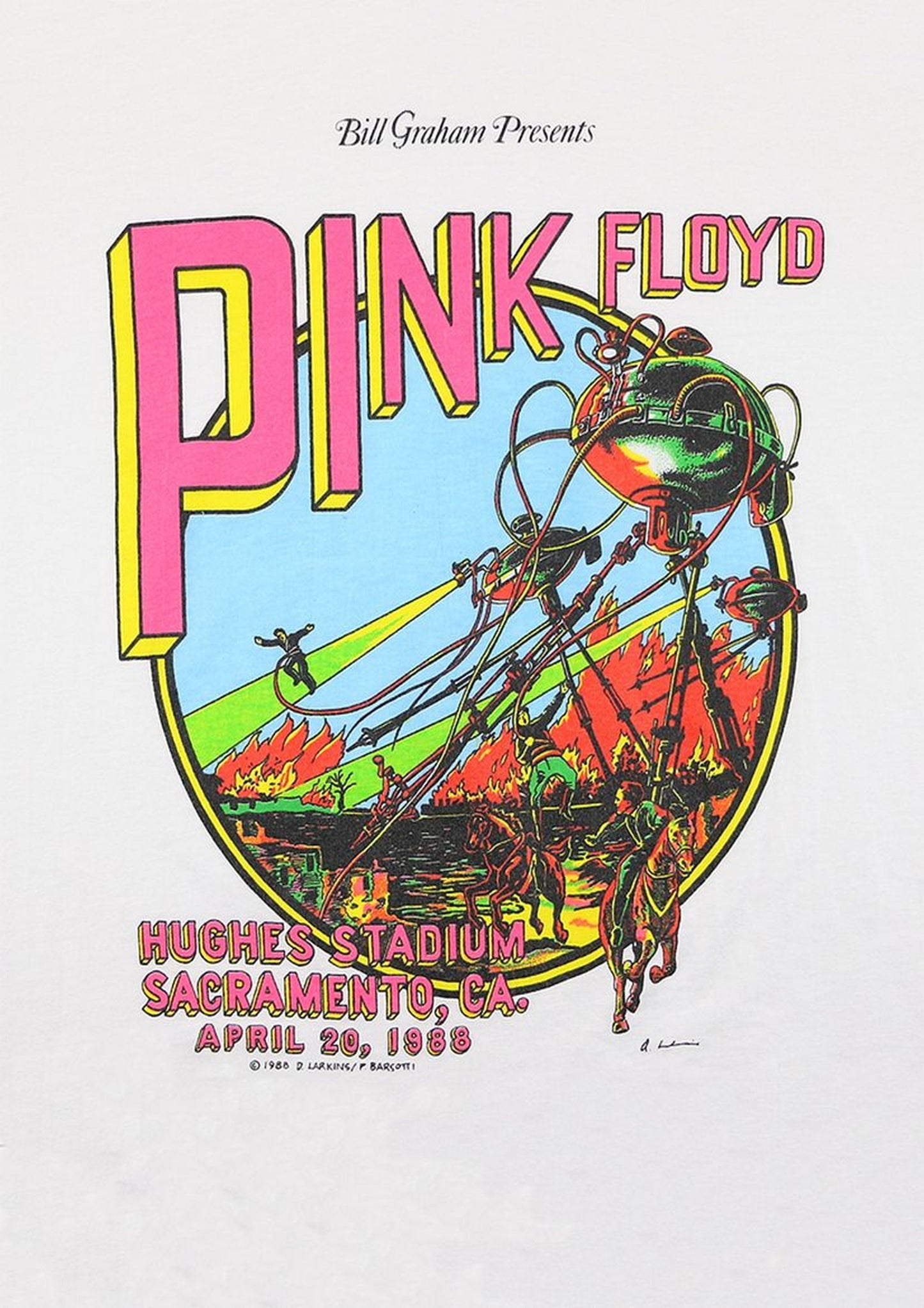 Concert poster with multiple size and finish options. Pink Floyd Sacramento
