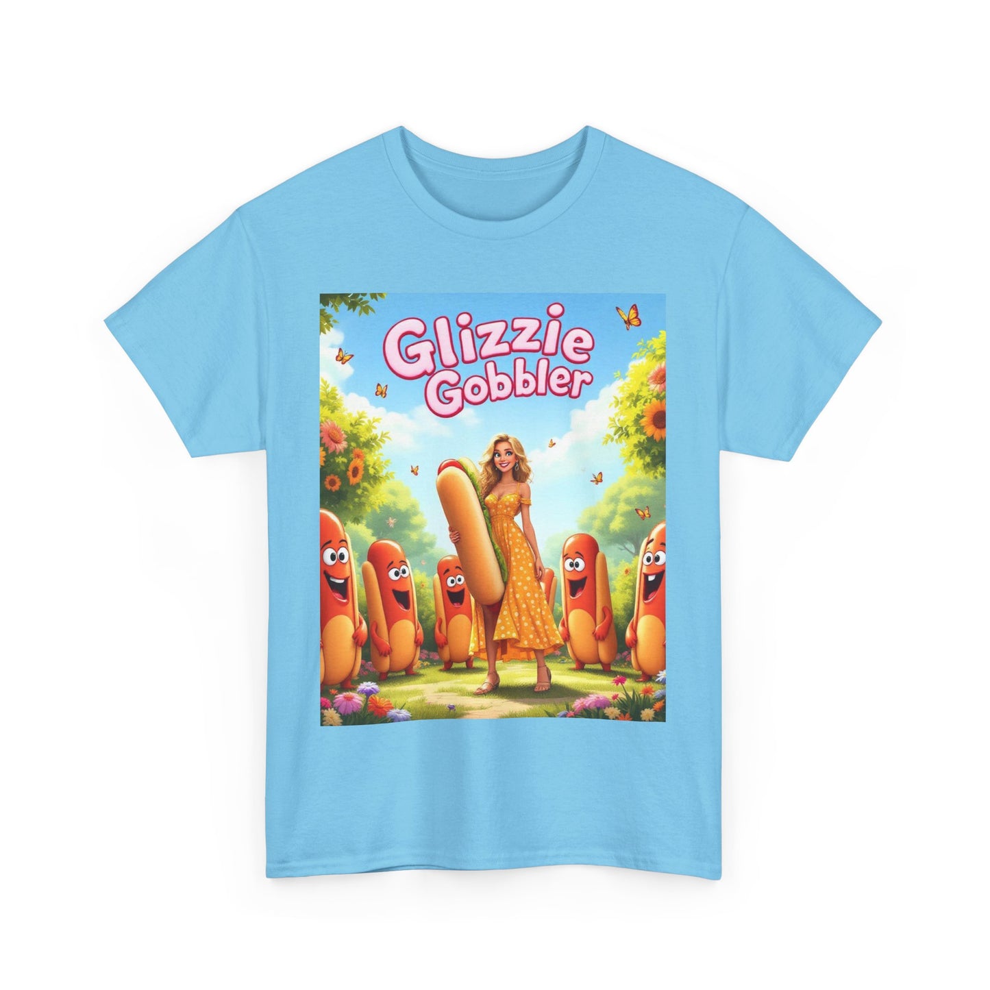Glizzie Gobbler Unisex Cotton Tee, Fun Foodie Shirt, Summer Vibes Tee, Quirky