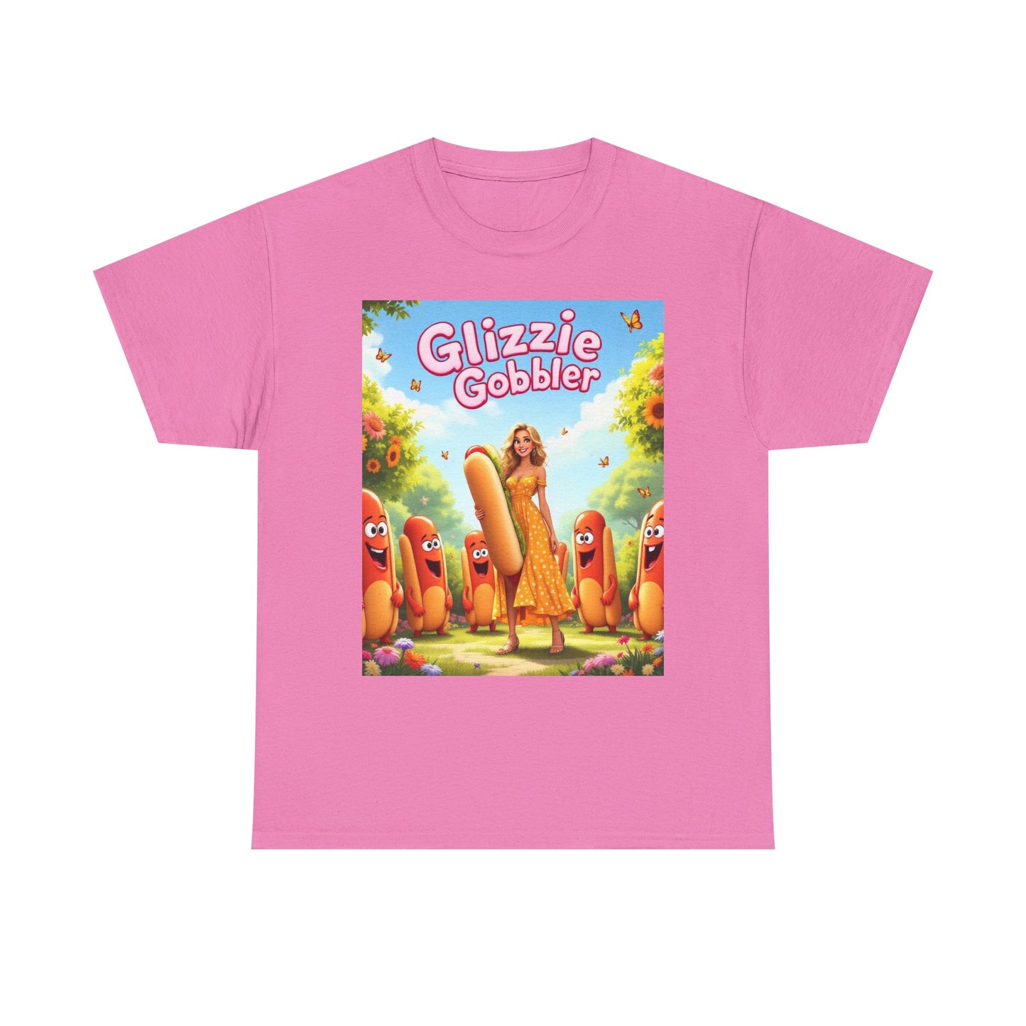 Glizzie Gobbler Unisex Cotton Tee, Fun Foodie Shirt, Summer Vibes Tee, Quirky