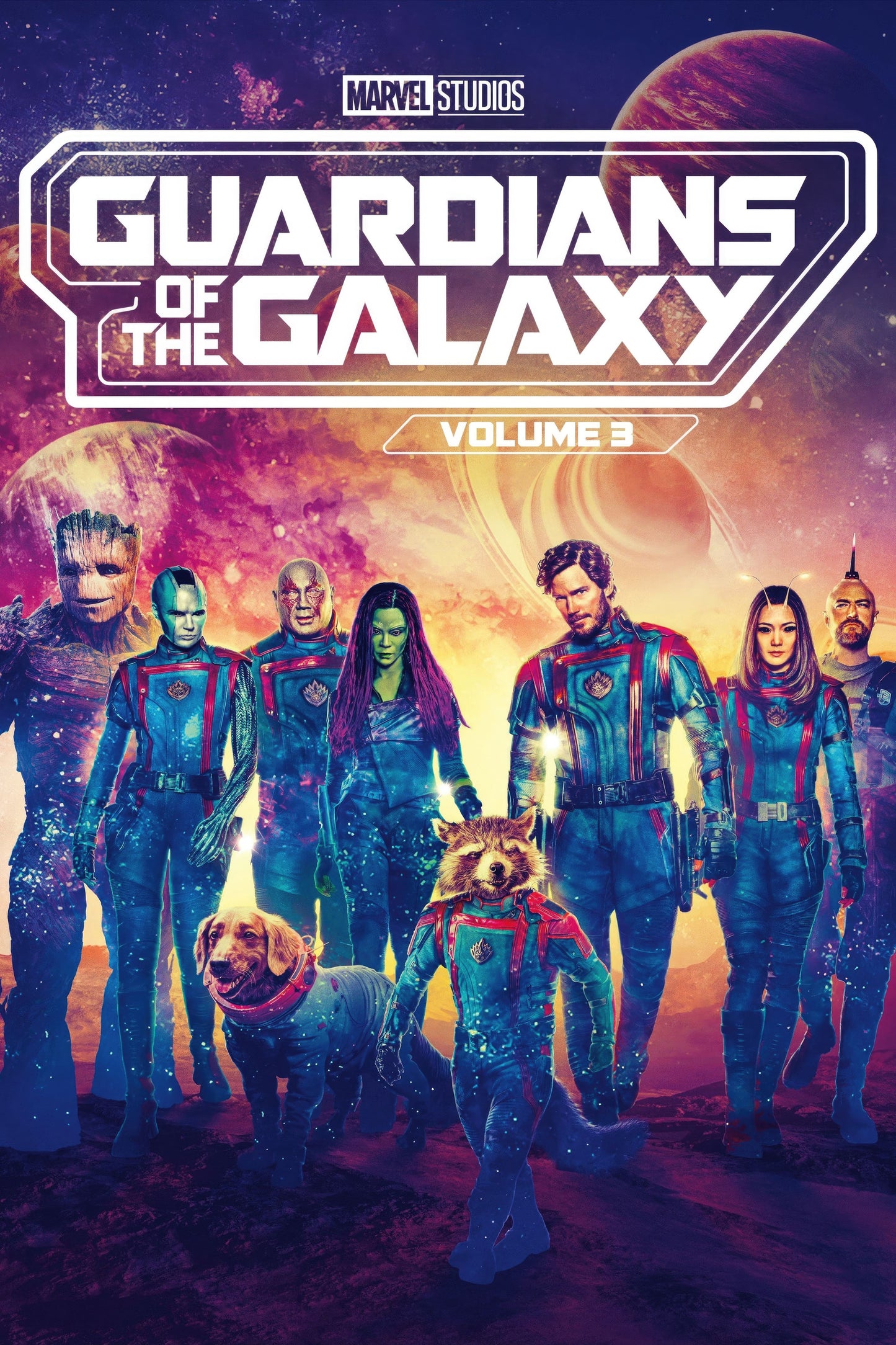 Marvel movie poster with multiple size and finish options. Guardians of the Galaxy vol 3.