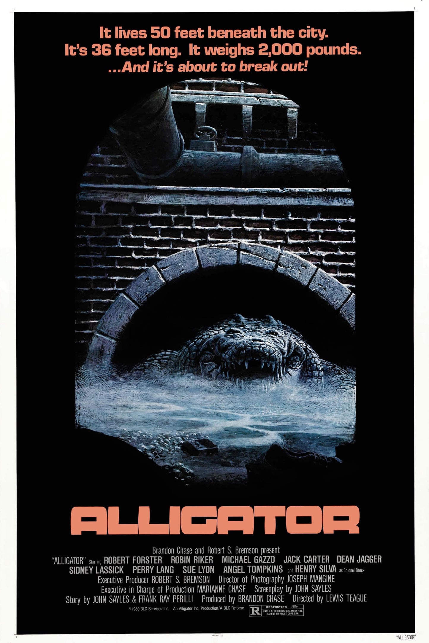 Alligator 13"x 19" movie poster.