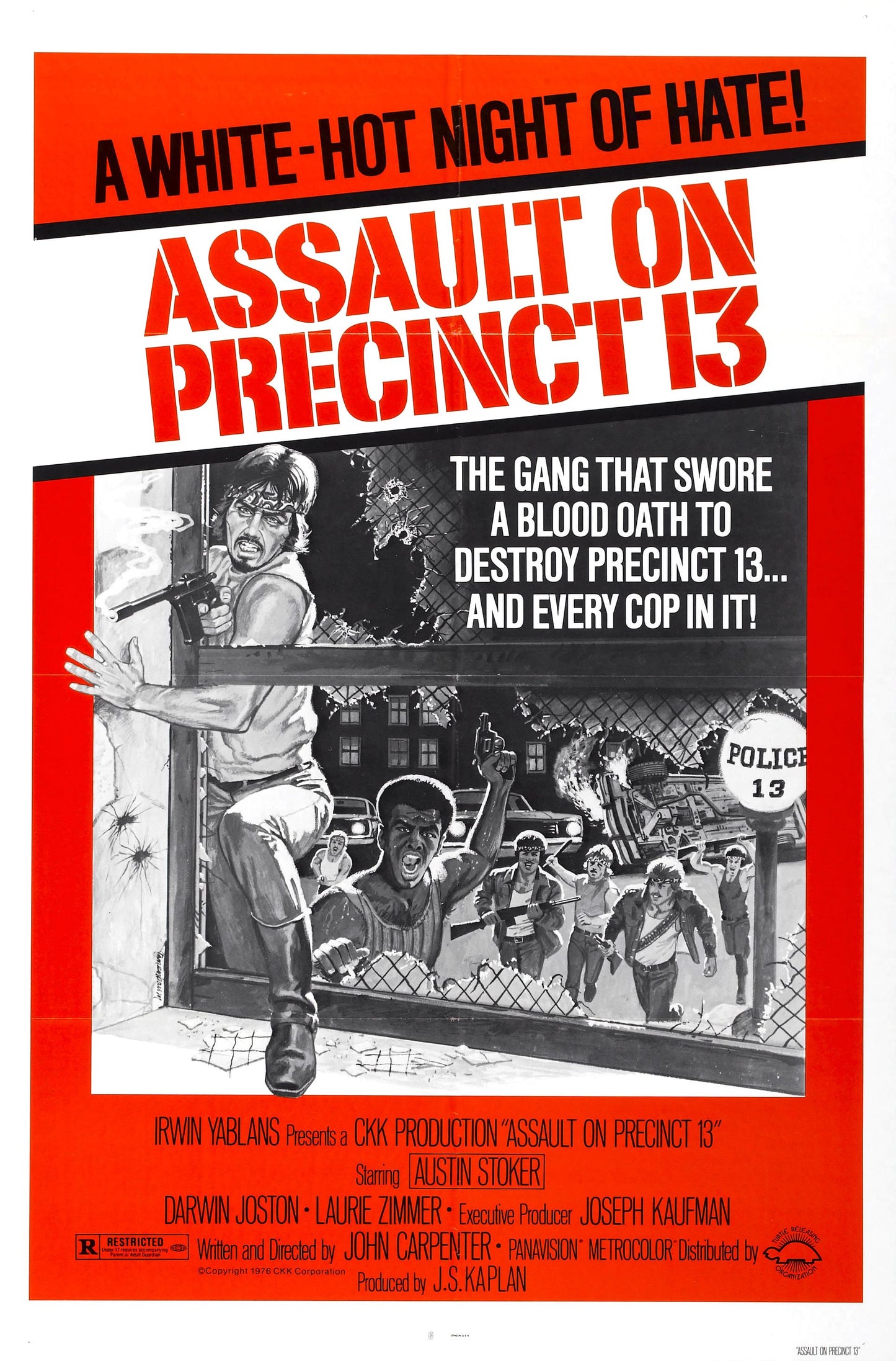 Assault on Precinct 13 13"x 19" movie poster.