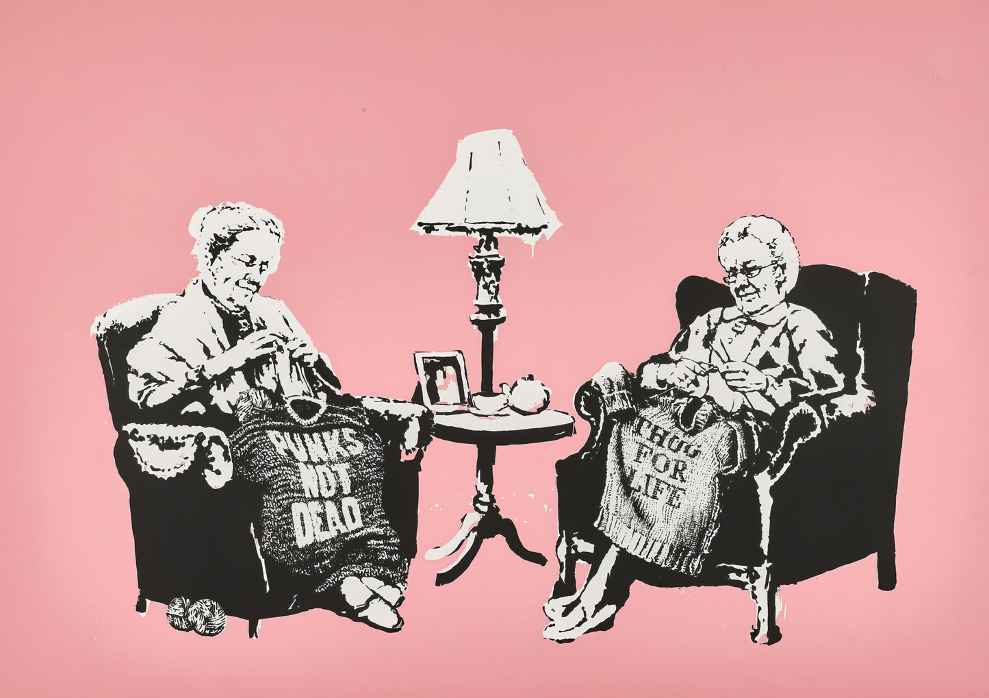 Banksy Art poster with multiple size and finish options. Grannies