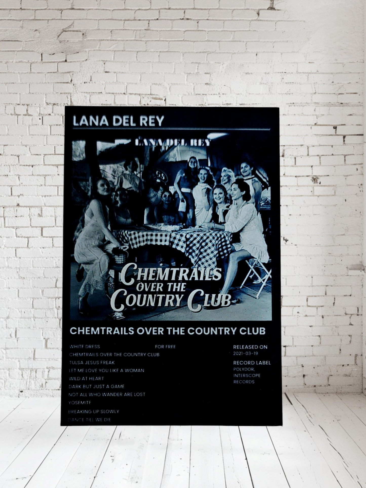 Lana Del Rey concert and album posters on Aluminum print. Multiple sizes and prints available