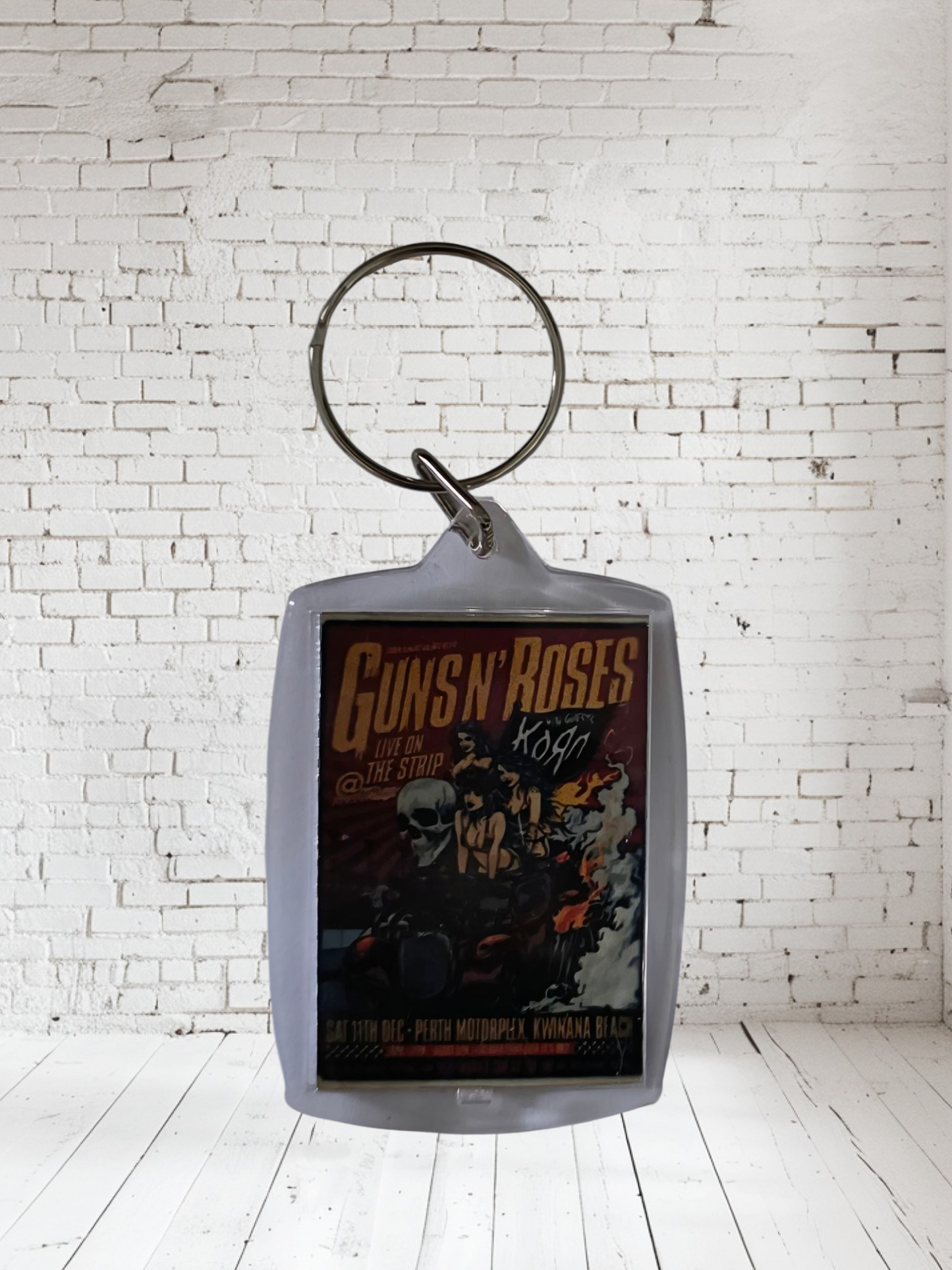 Guns n Roses concert poster and album cover keychains. Multiple designs to choose from