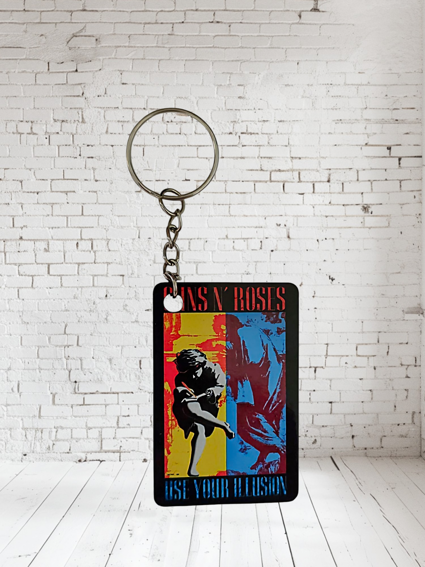 Guns n Roses concert poster and album cover keychains. Multiple designs to choose from