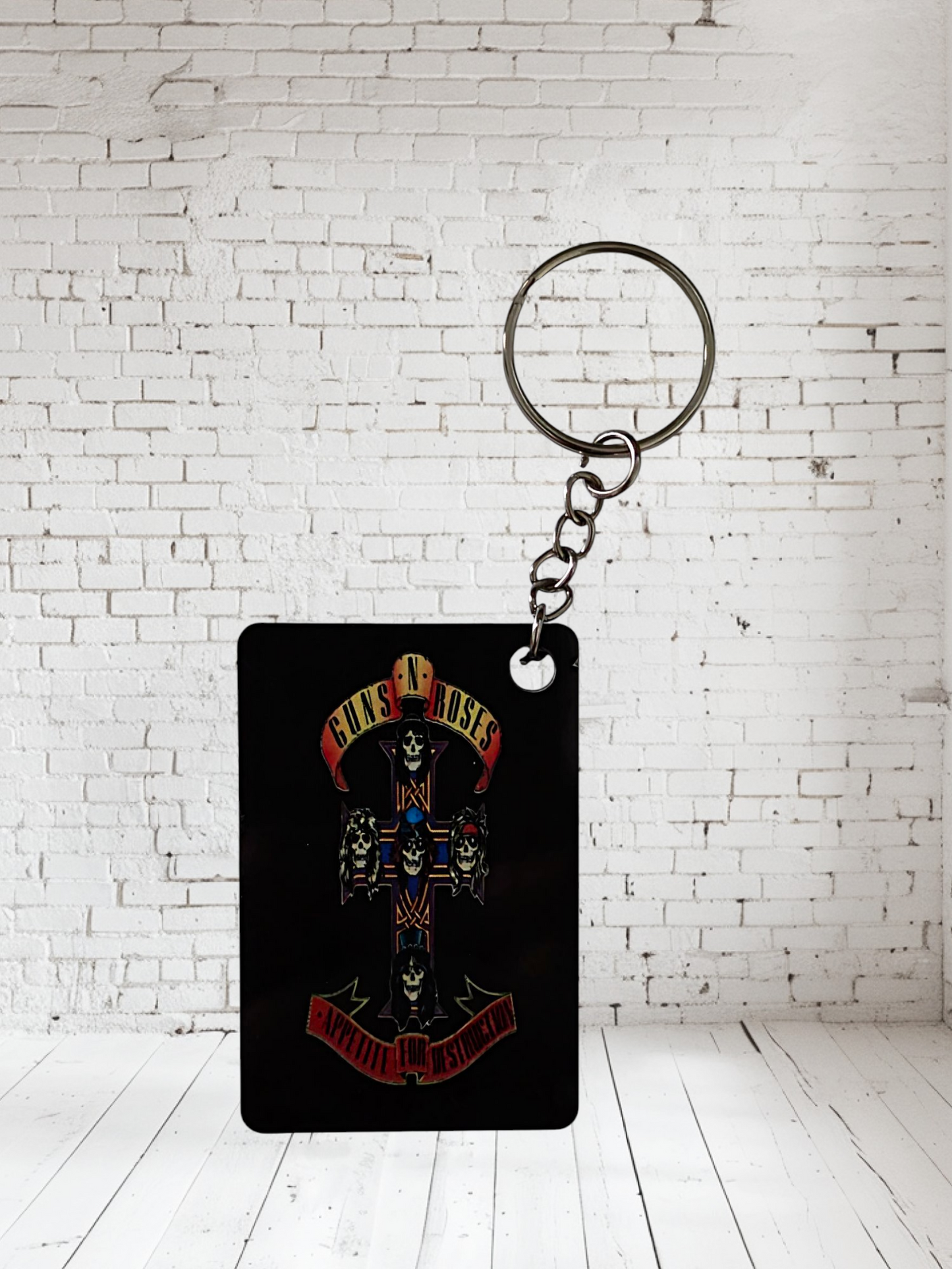 Guns n Roses concert poster and album cover keychains. Multiple designs to choose from