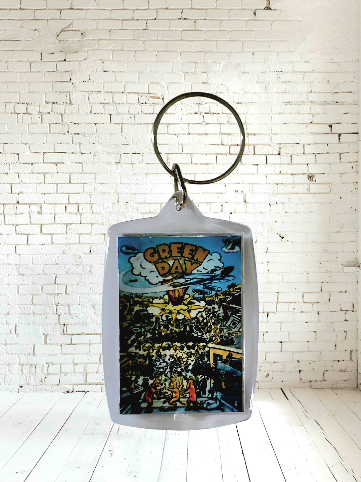 Green Day concert poster and album cover keychains. Multiple designs to choose from