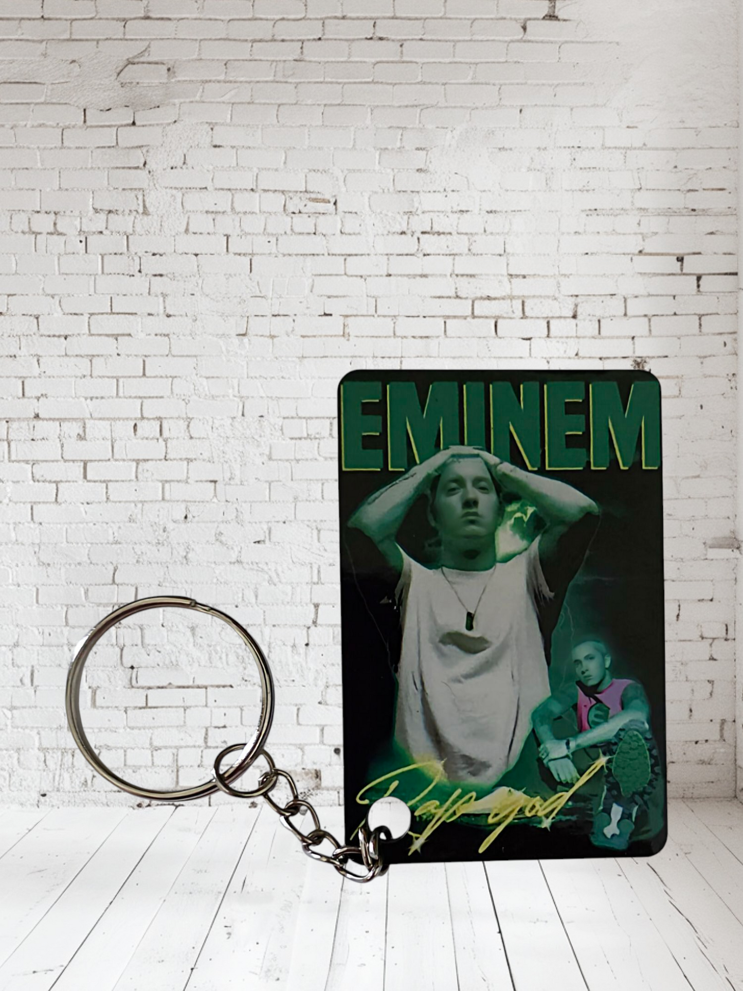 Eminem concert poster and album cover keychains. Multiple designs to choose from
